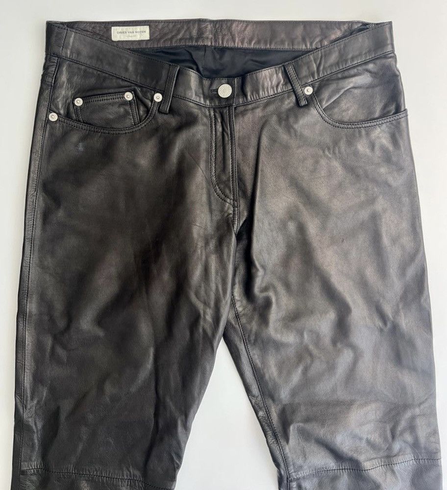 Dries Van Noten Black Leather Trousers Size 30" / US 8 / IT 44 - 2 Thumbnail