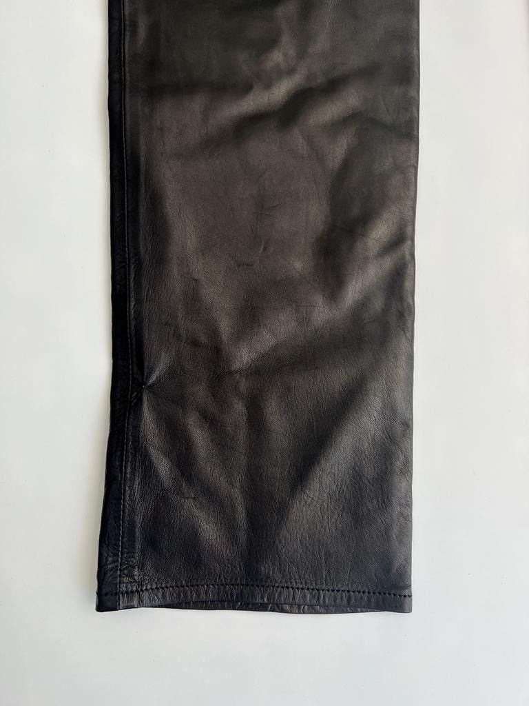 Dries Van Noten Black Leather Trousers Size 30" / US 8 / IT 44 - 6 Thumbnail