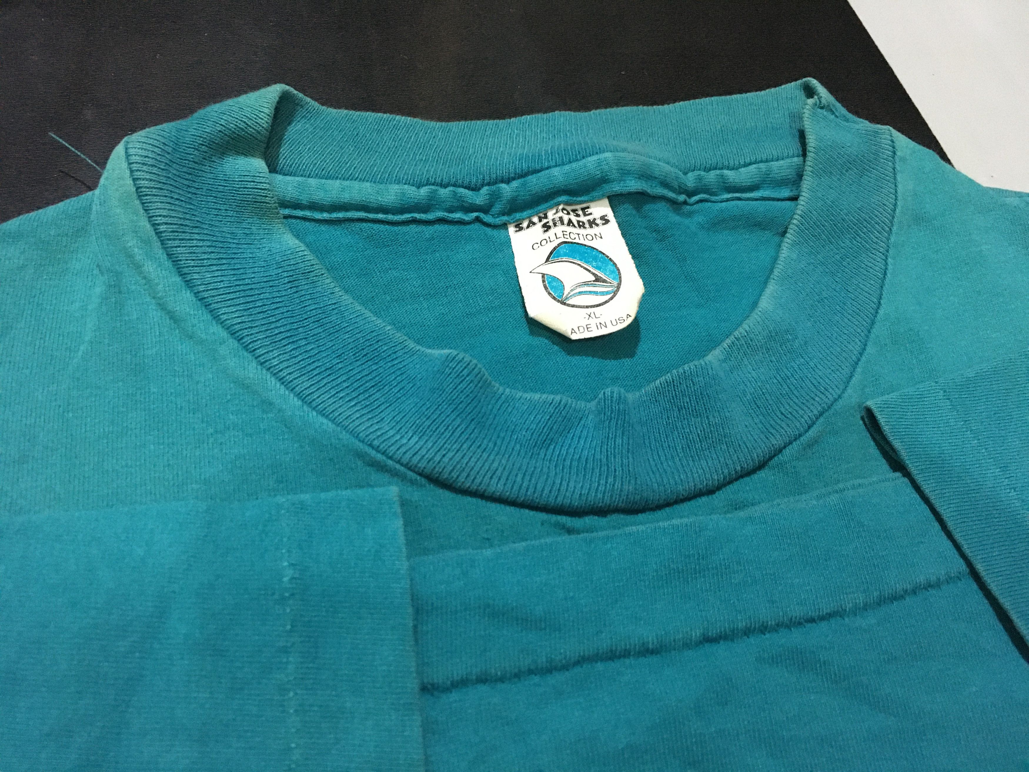 NHL × Vintage Vintage San Jose Sharks Shirt 90s Single Stitch Size US XL / EU 56 / 4 - 4 Thumbnail