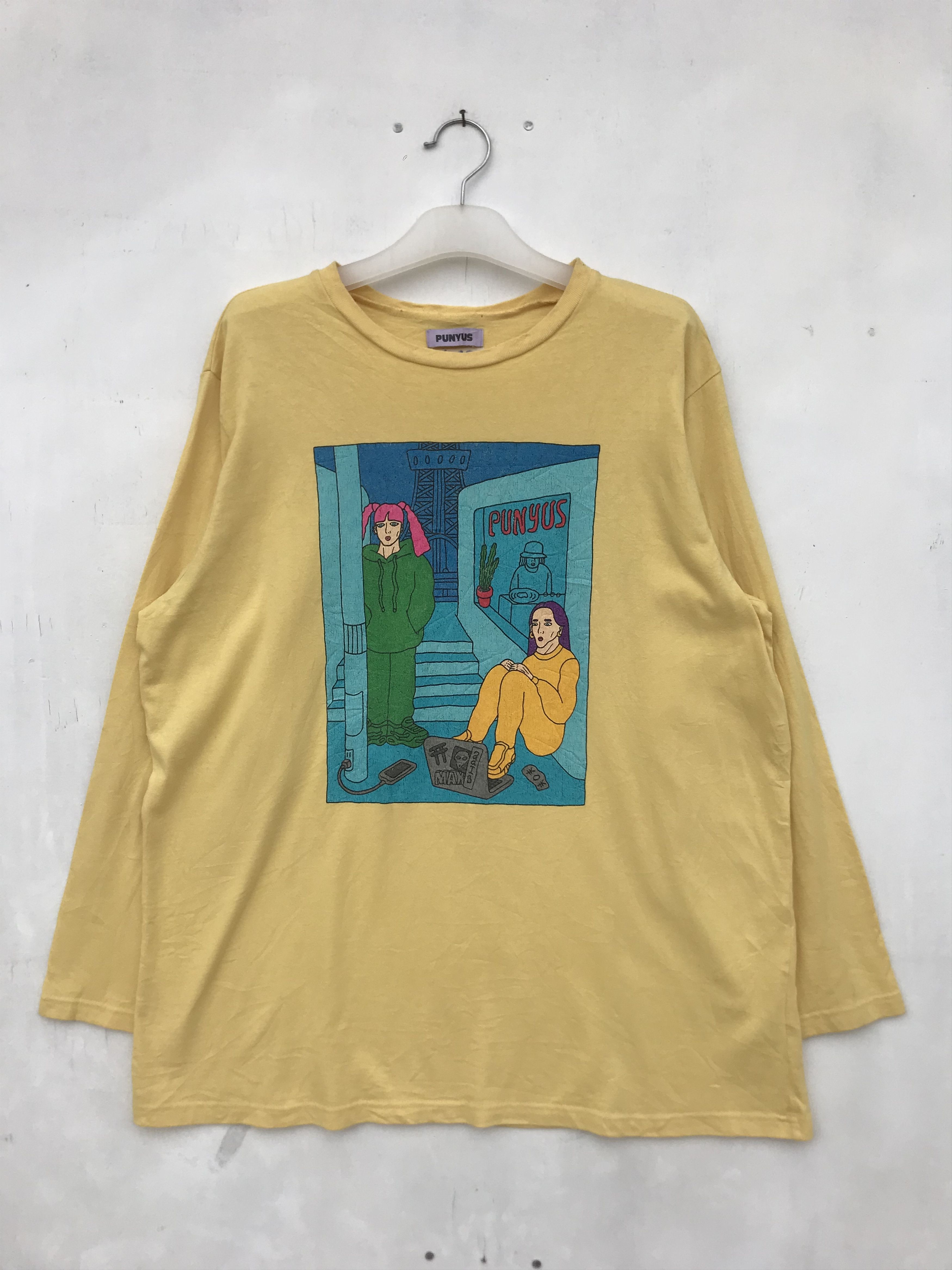 Japanese Brand PUNYUS STREETWEAR TEES Size US XL / EU 56 / 4 - 1 Thumbnail