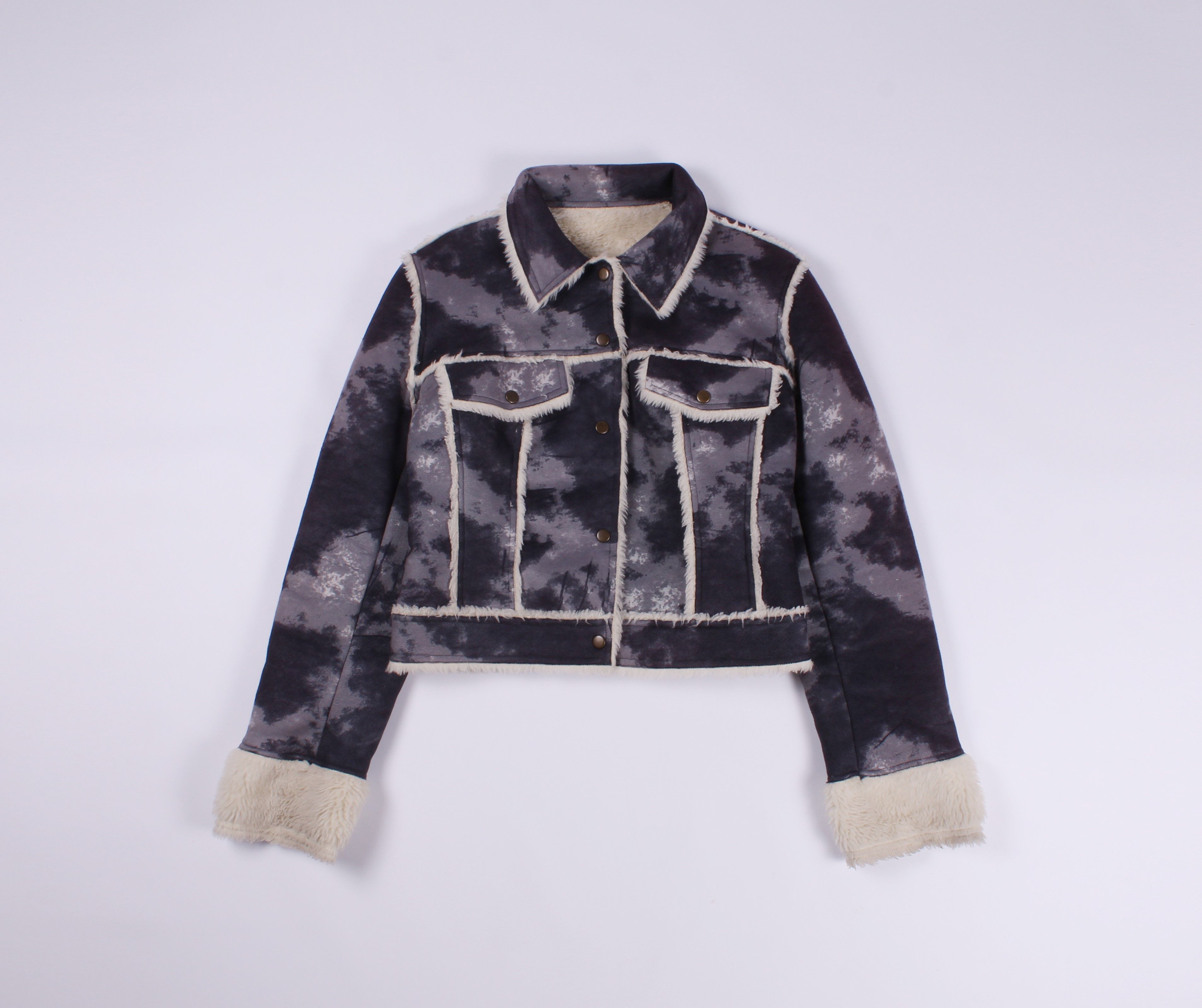 Japanese Brand × Vintage Vintage Tie Dye Y2K Sherpa Jacket Size L / US 10 / IT 46 - 1 Thumbnail