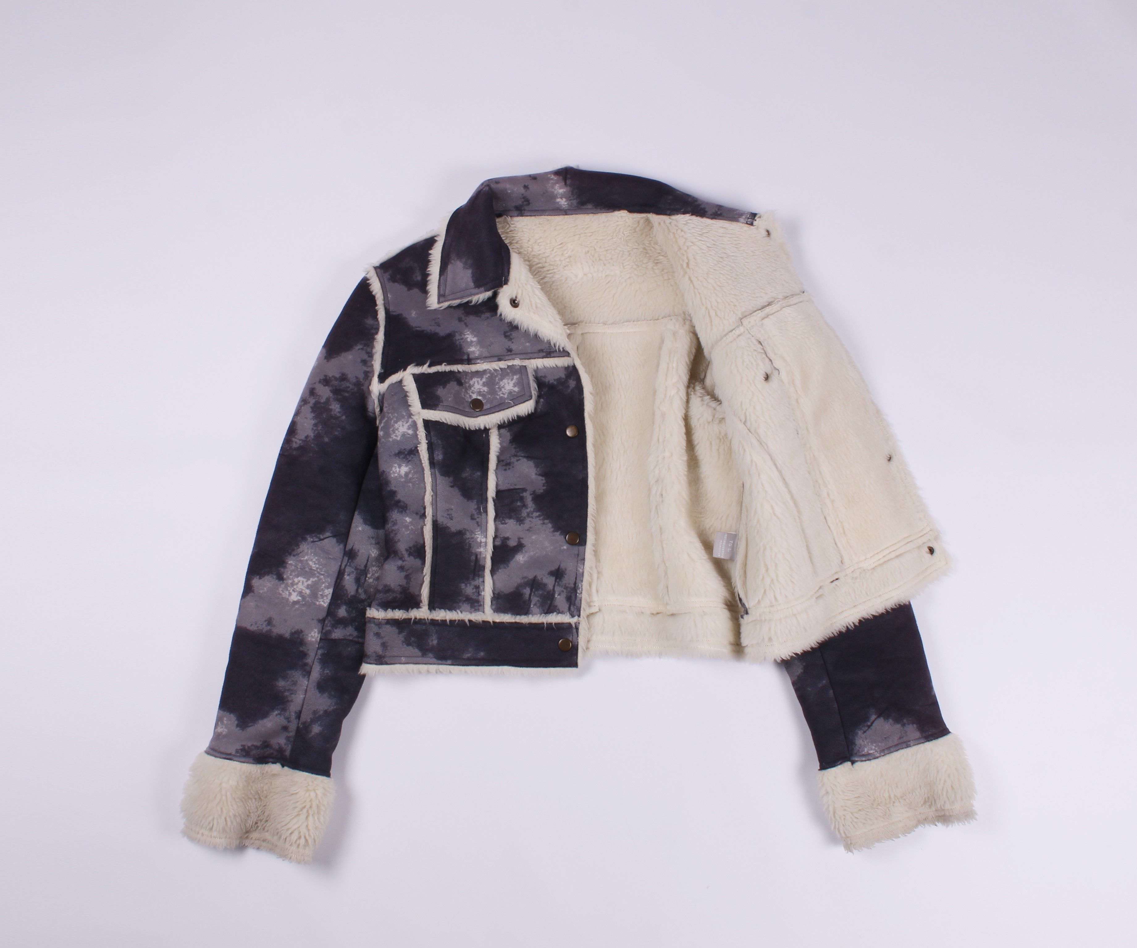 Japanese Brand × Vintage Vintage Tie Dye Y2K Sherpa Jacket Size L / US 10 / IT 46 - 2 Thumbnail