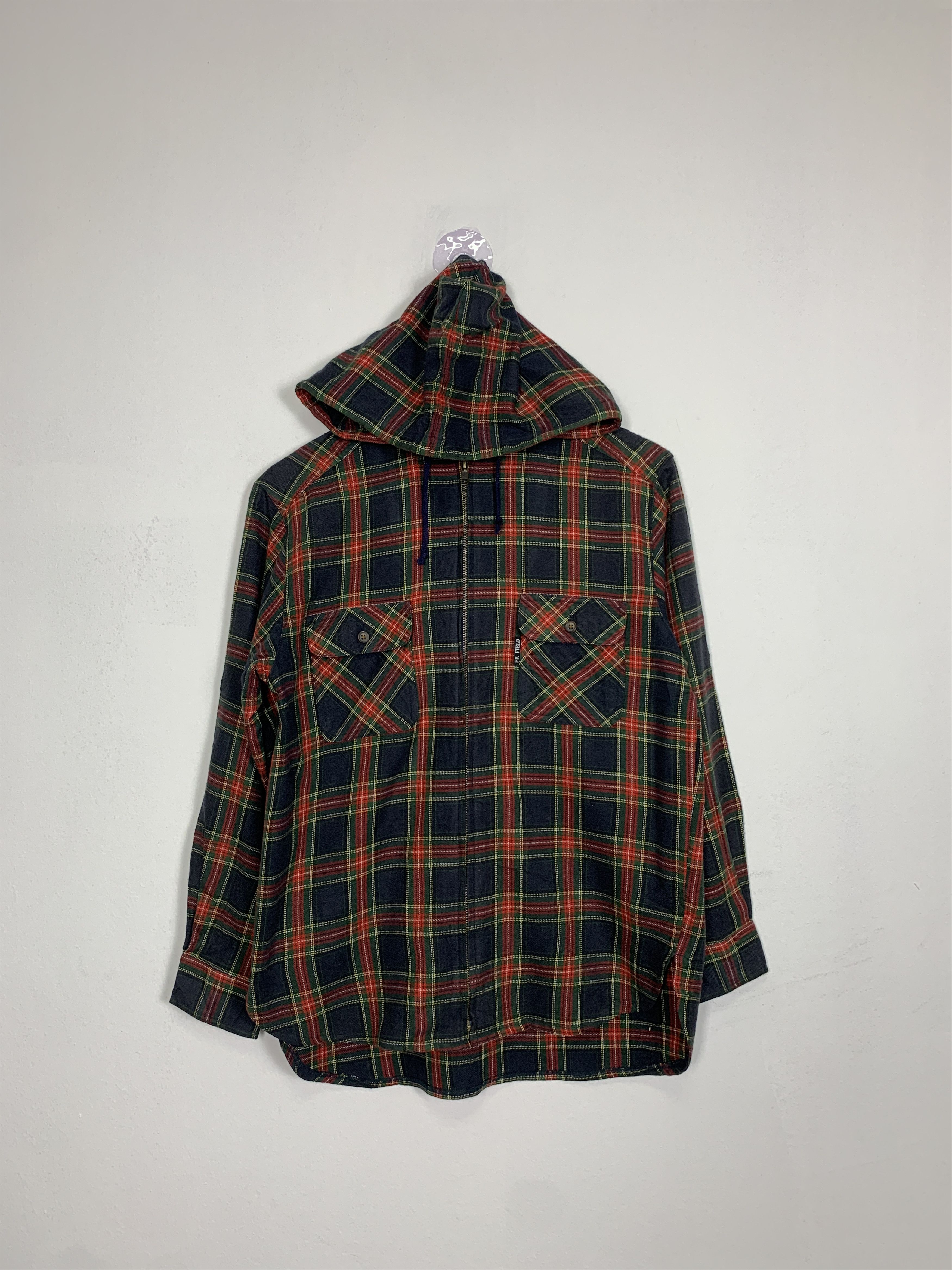 Japanese Brand Vintage FLOURISH FIELD Flannel Zip Up Jacket J0878 Size US S / EU 44-46 / 1 - 1 Thumbnail