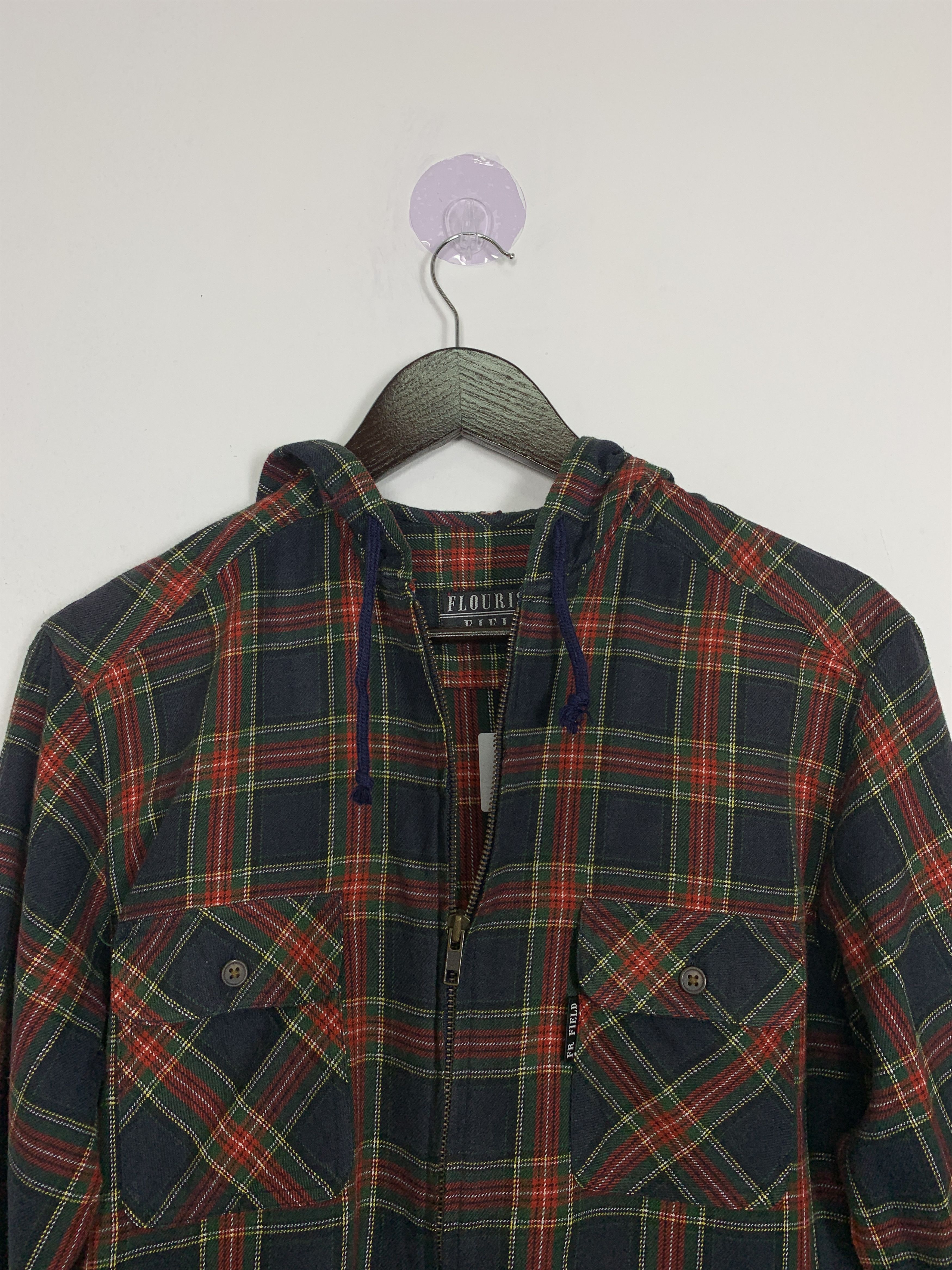 Japanese Brand Vintage FLOURISH FIELD Flannel Zip Up Jacket J0878 Size US S / EU 44-46 / 1 - 12 Thumbnail