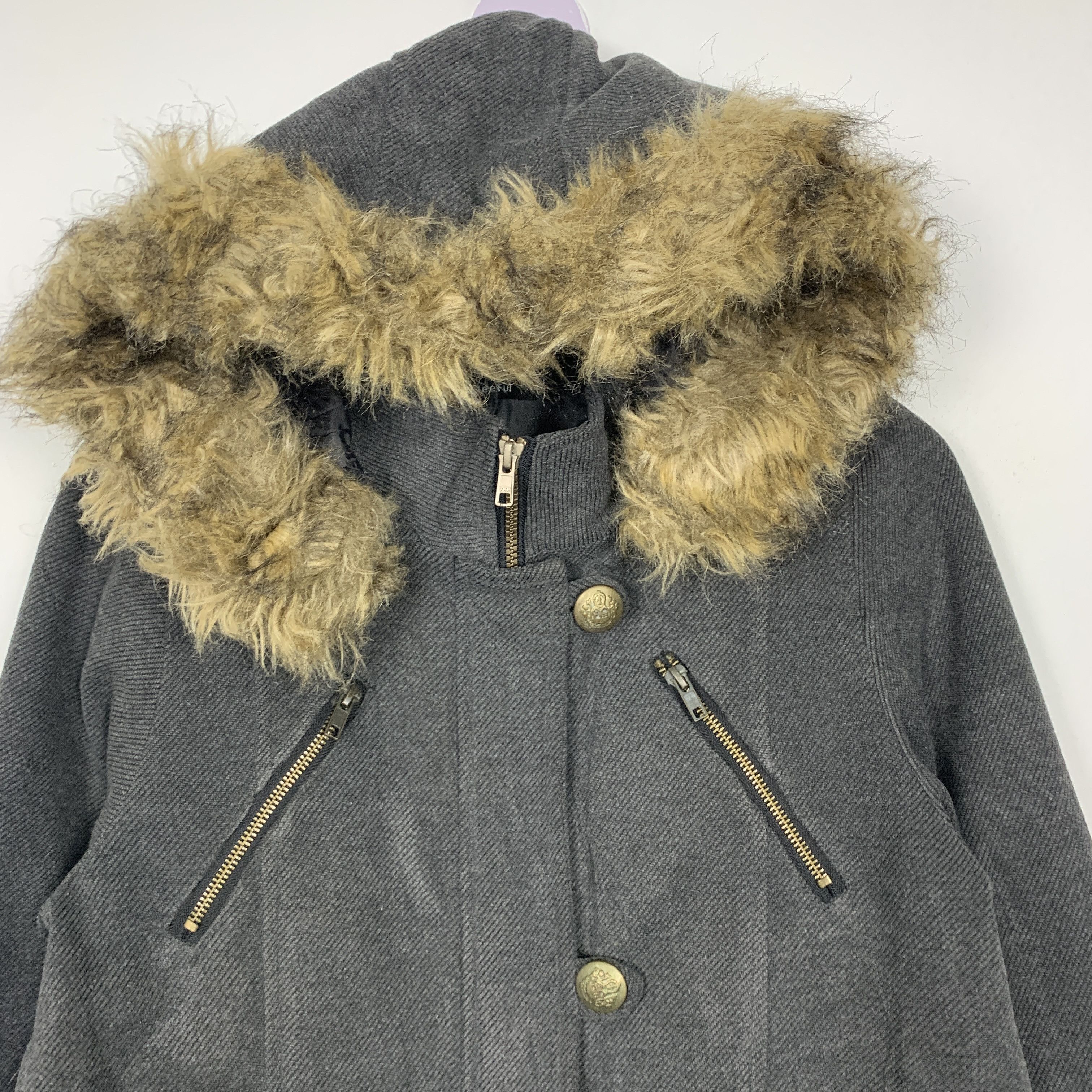 Japanese Brand Vintage Gleeful Multi Pocket Zip Up Fur Hoodie jacket J1466 Size US S / EU 44-46 / 1 - 2 Thumbnail
