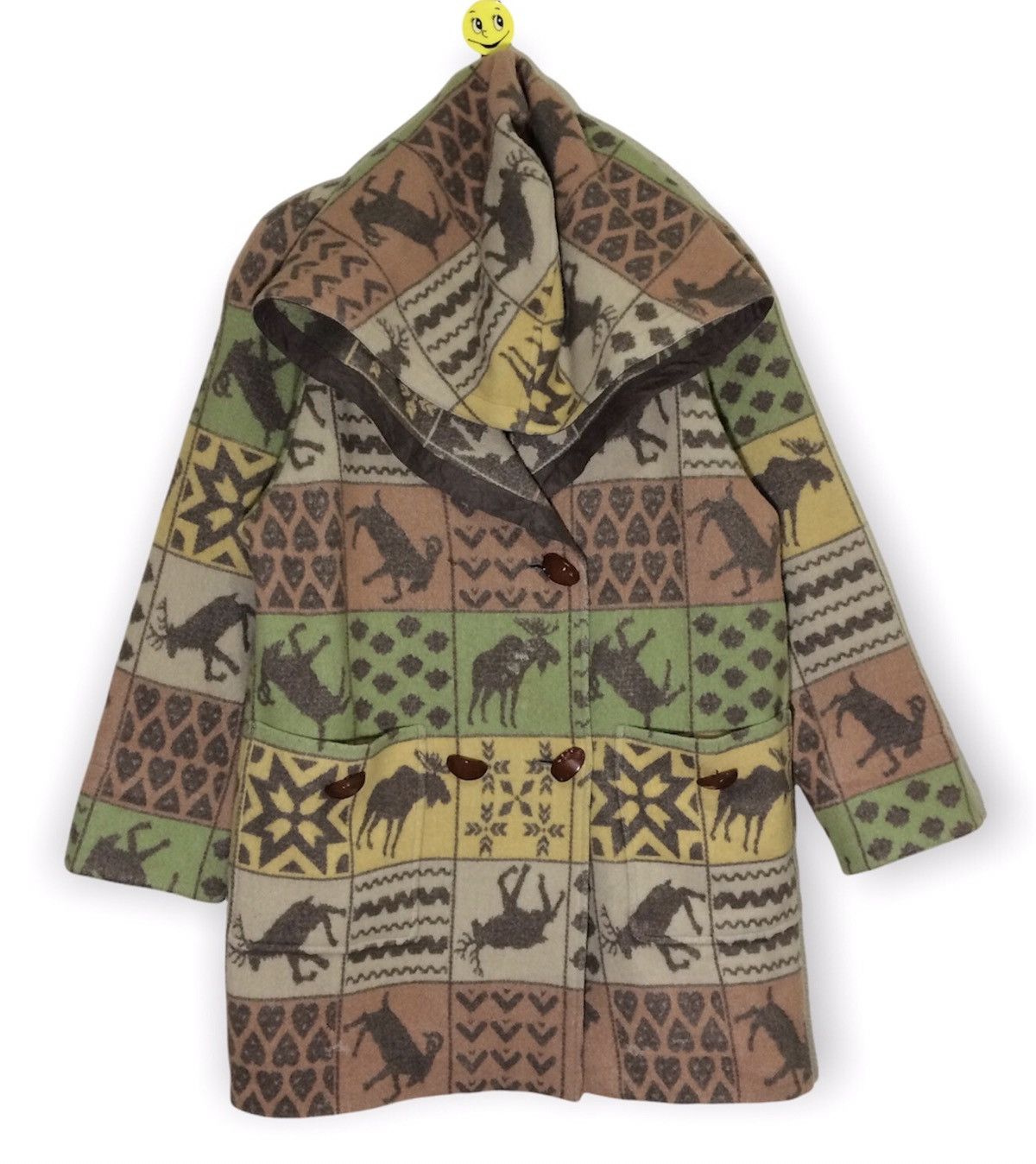 Vintage Animal FullPrint Wool Jacket Hoodie Leilain Japanes