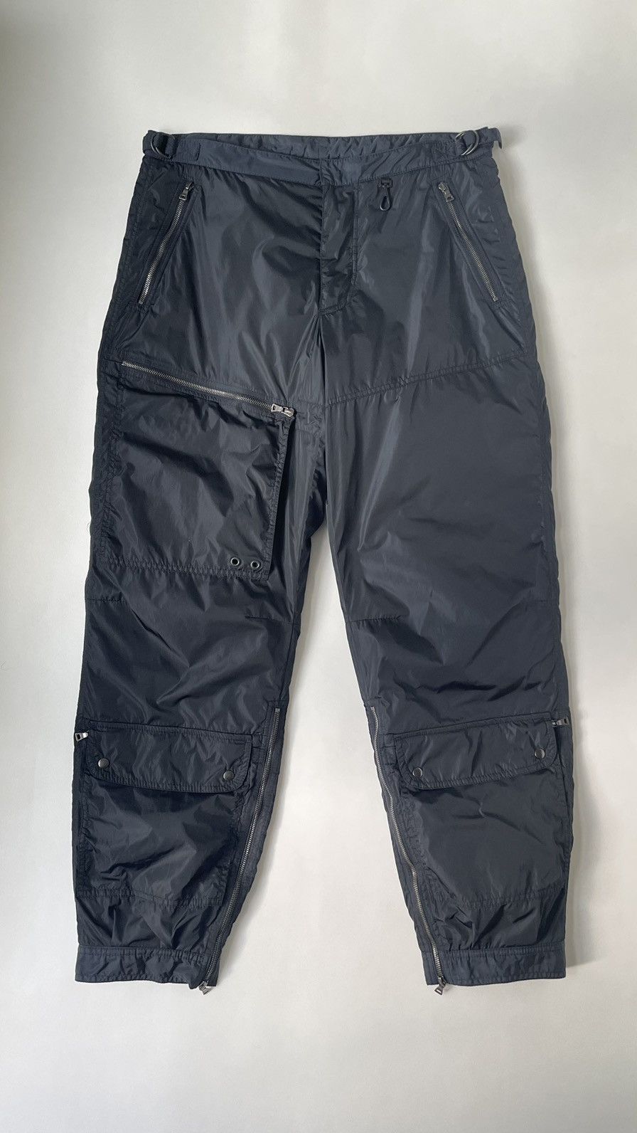 image of Prada Blue Shimmer Nylon Astro Cargos in Dark Blue, Men's (Size 36)