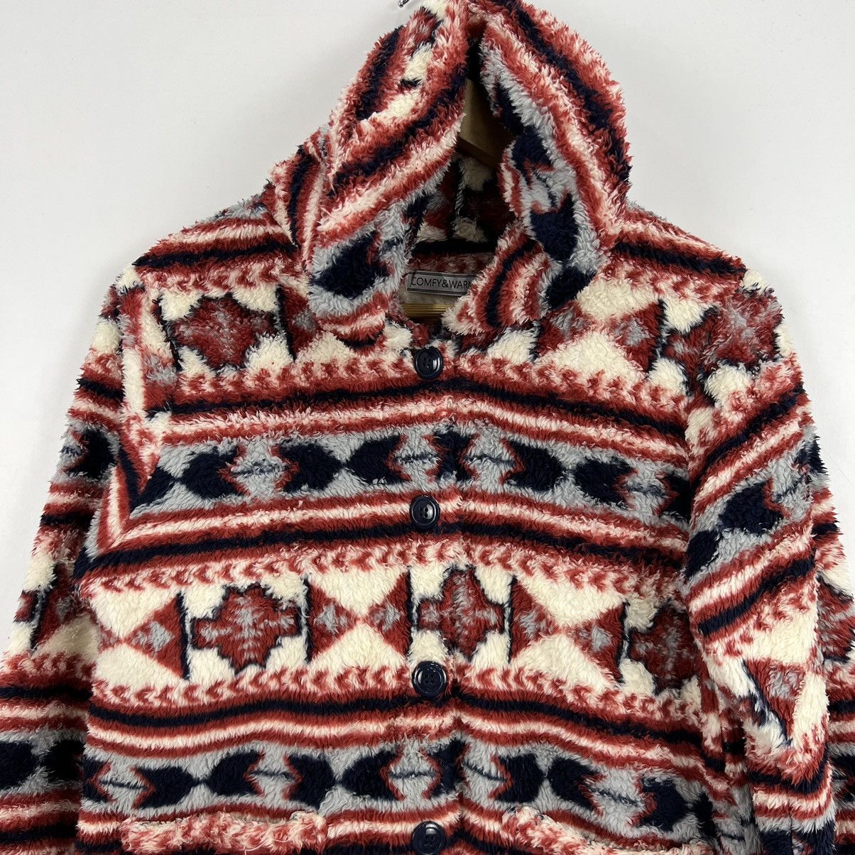 Aztech Mountain × Japanese Brand × Vintage Vintage Fleece Jacket Aztec Native Navajo Size US L / EU 52-54 / 3 - 3 Thumbnail