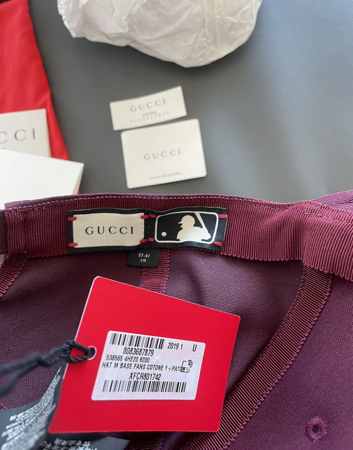 Gucci × New York Yankees Super Rare Gucci x Yankees Logo Hat Brand New Size ONE SIZE - 9 Thumbnail