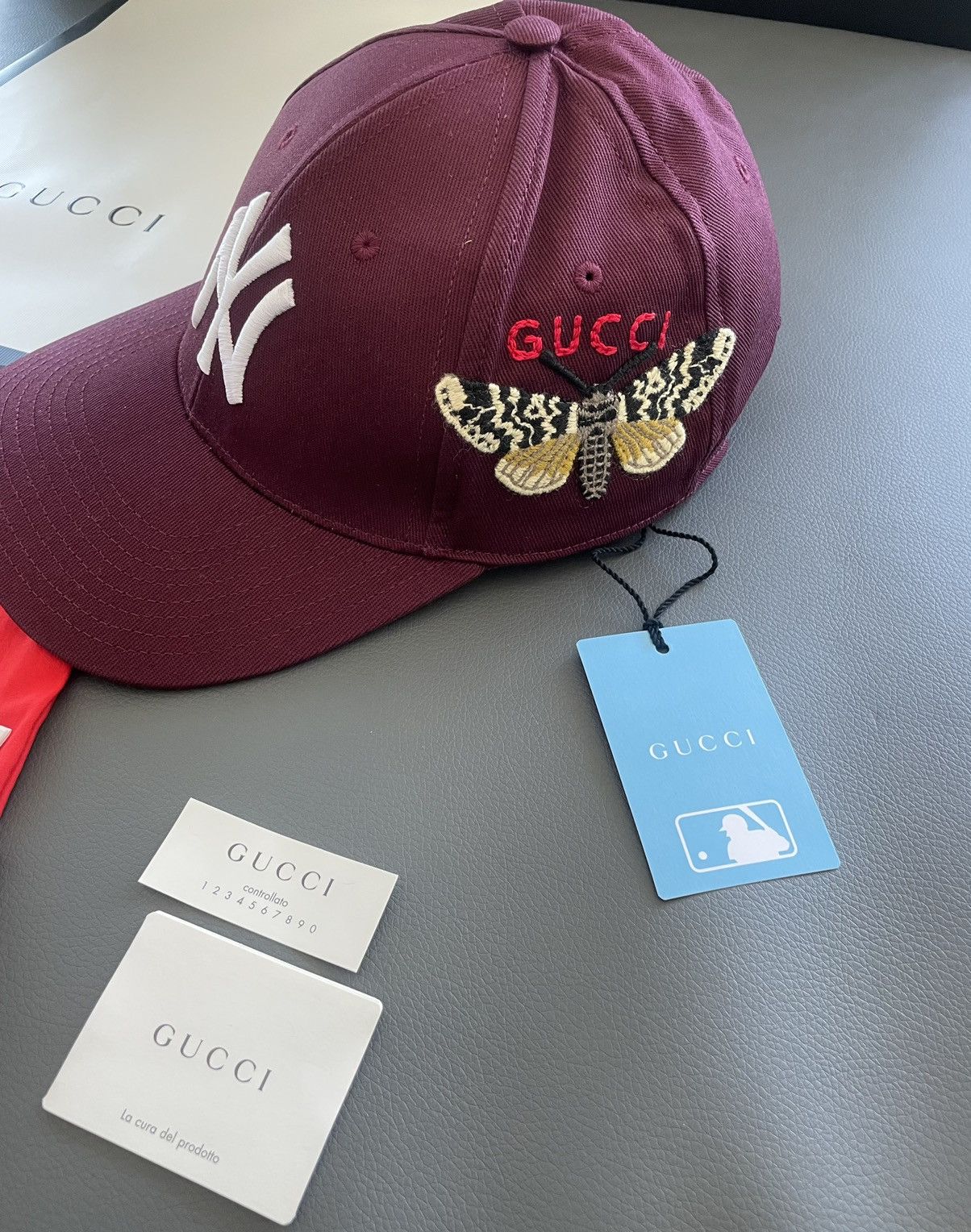 Gucci × New York Yankees Super Rare Gucci x Yankees Logo Hat Brand New Size ONE SIZE - 5 Thumbnail