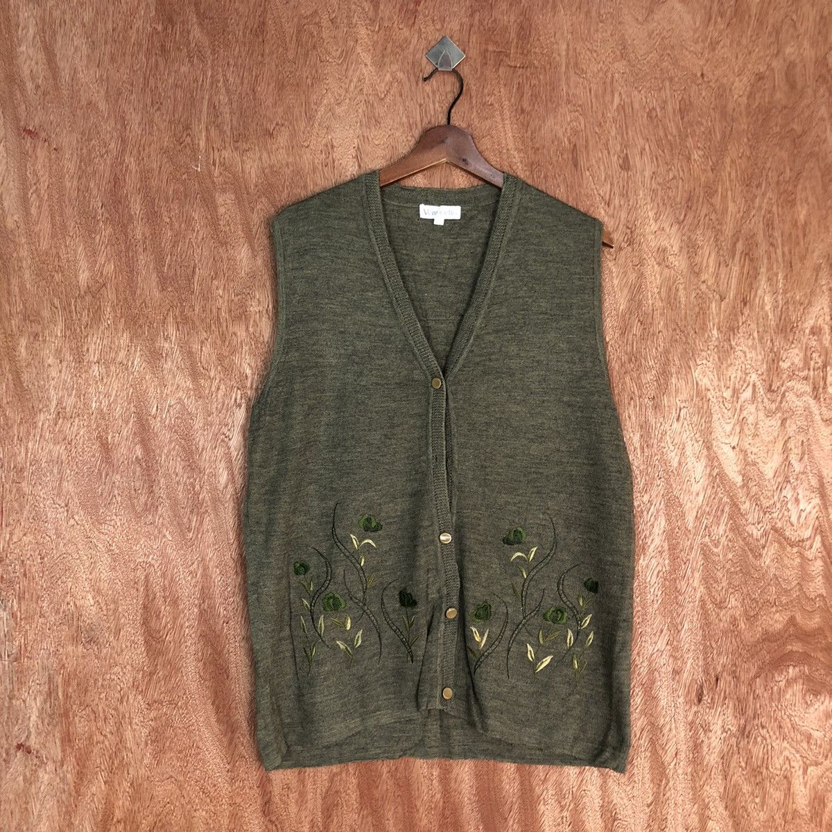Venticello Green Knitwear Vest vintage #c910