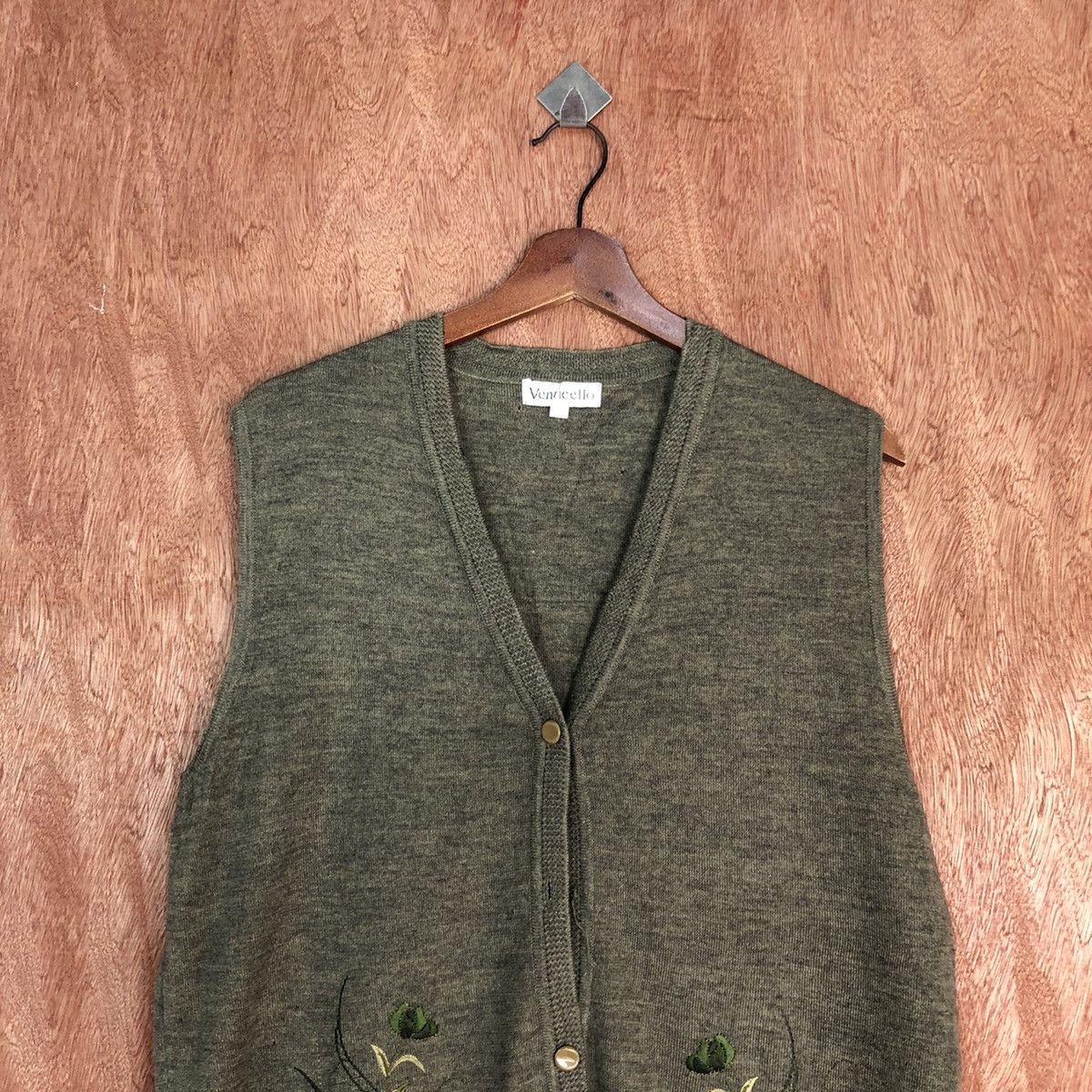 Vintage Venticello Green Knitwear Vest vintage #c910 Size US M / EU 48-50 / 2 - 2 Thumbnail
