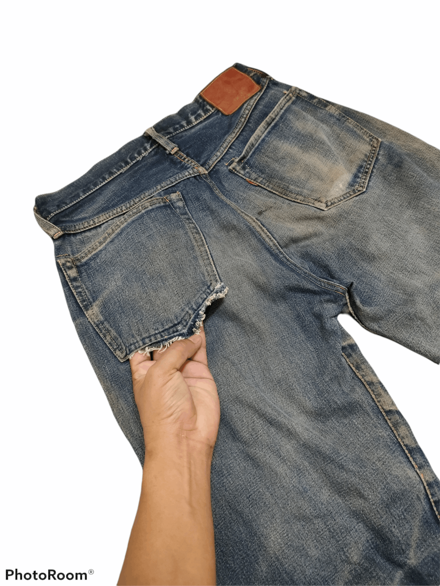 Pherrow's Reworked Pherrows Selvedge Distressed Denim Jeans Size US 29 - 3 Thumbnail