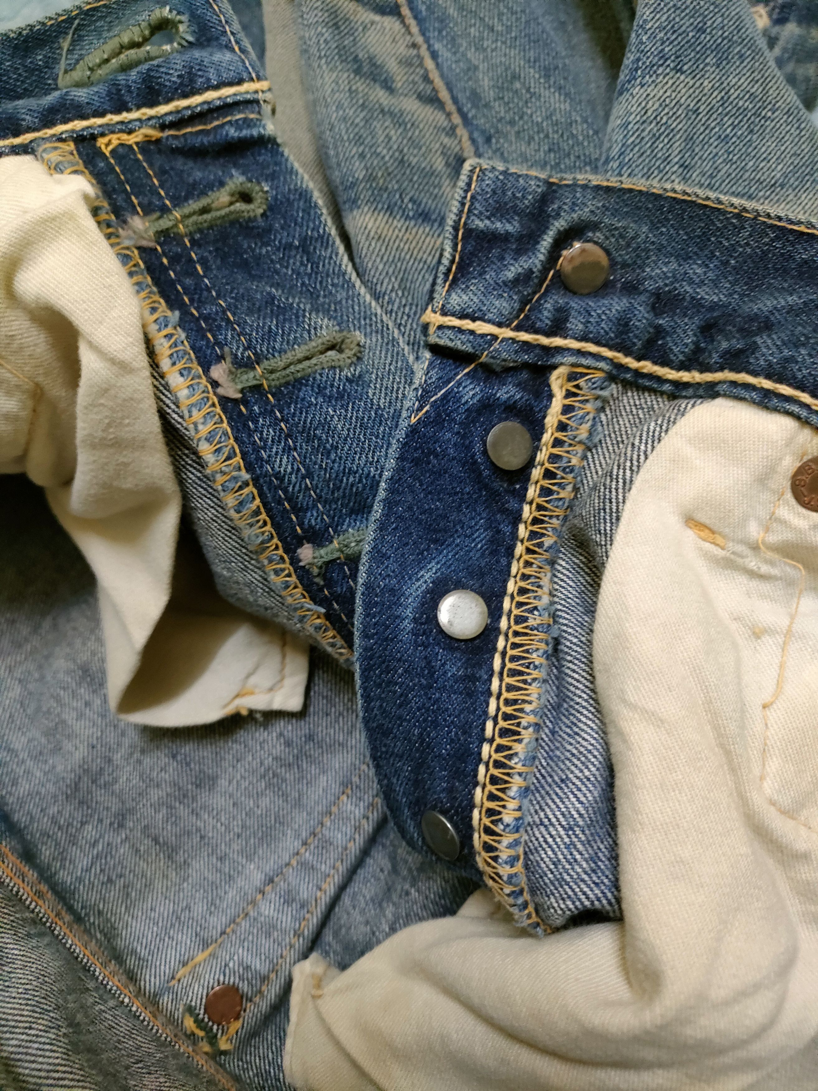 Pherrow's Reworked Pherrows Selvedge Distressed Denim Jeans Size US 29 - 5 Thumbnail