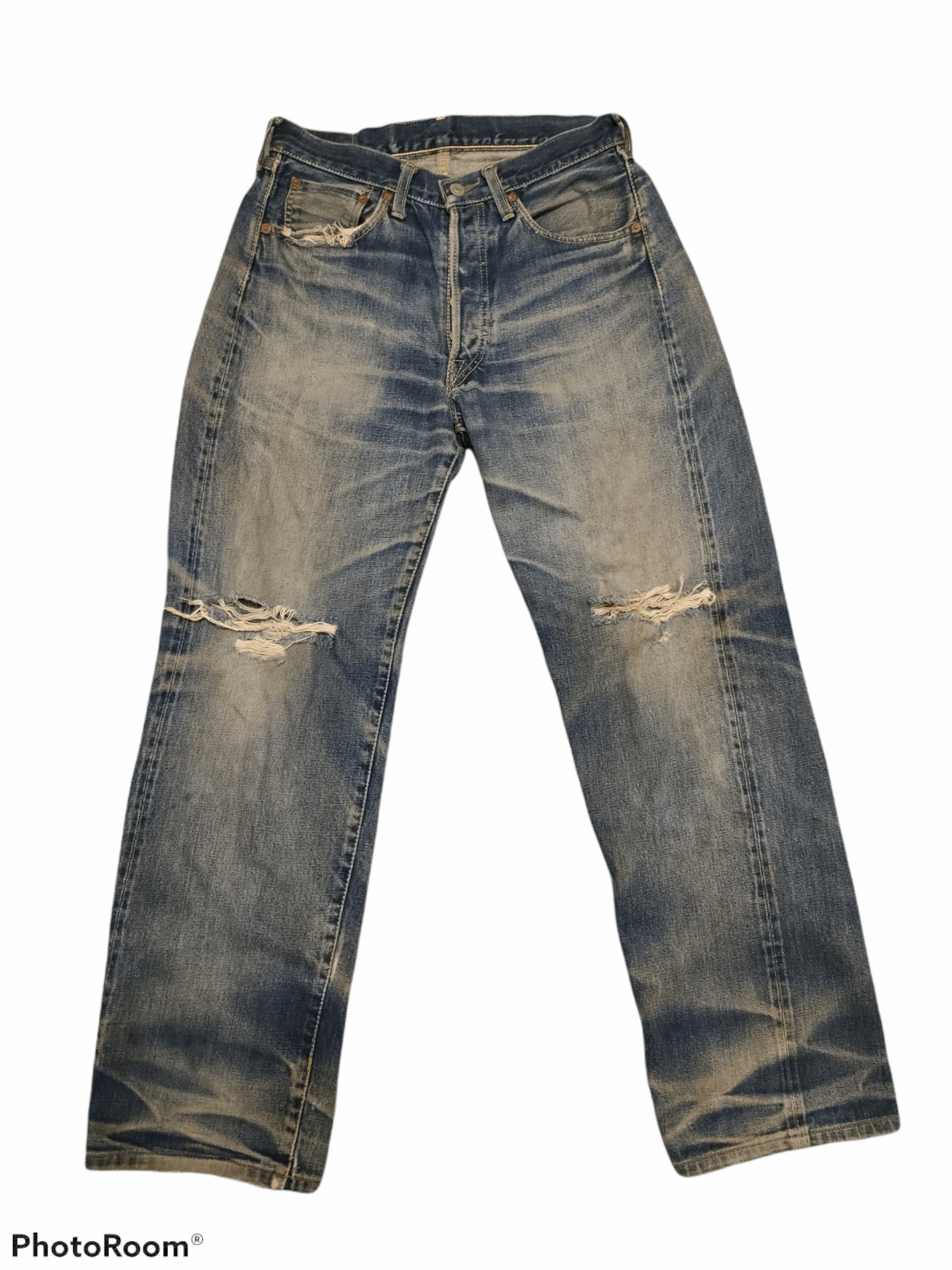 Pherrow's Reworked Pherrows Selvedge Distressed Denim Jeans Size US 29 - 1 Thumbnail