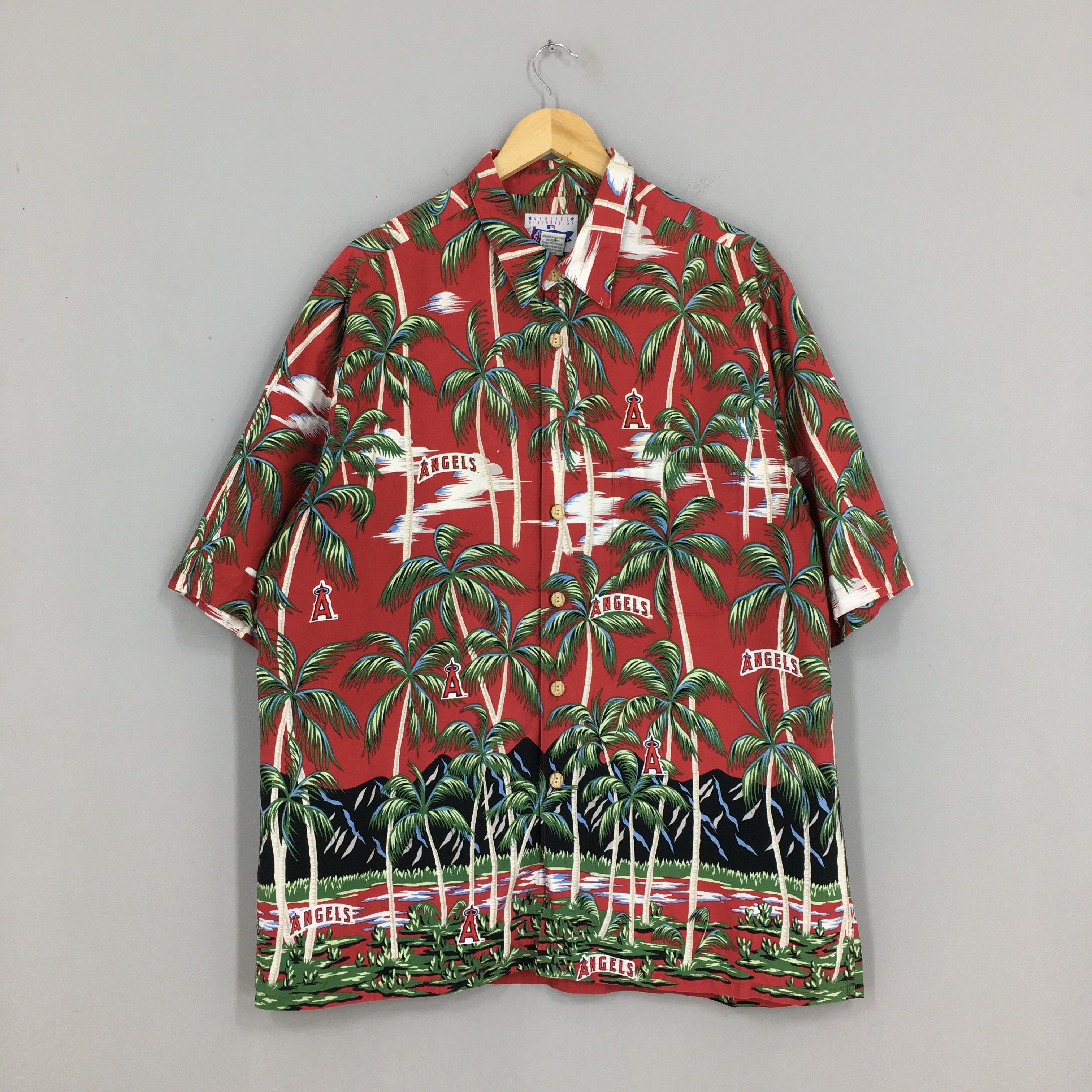 image of Hawaiian Shirt x Mlb Reyn Spooner Hawaiian Los Angeles Angels Mlb Shirt Xlarge, Men's