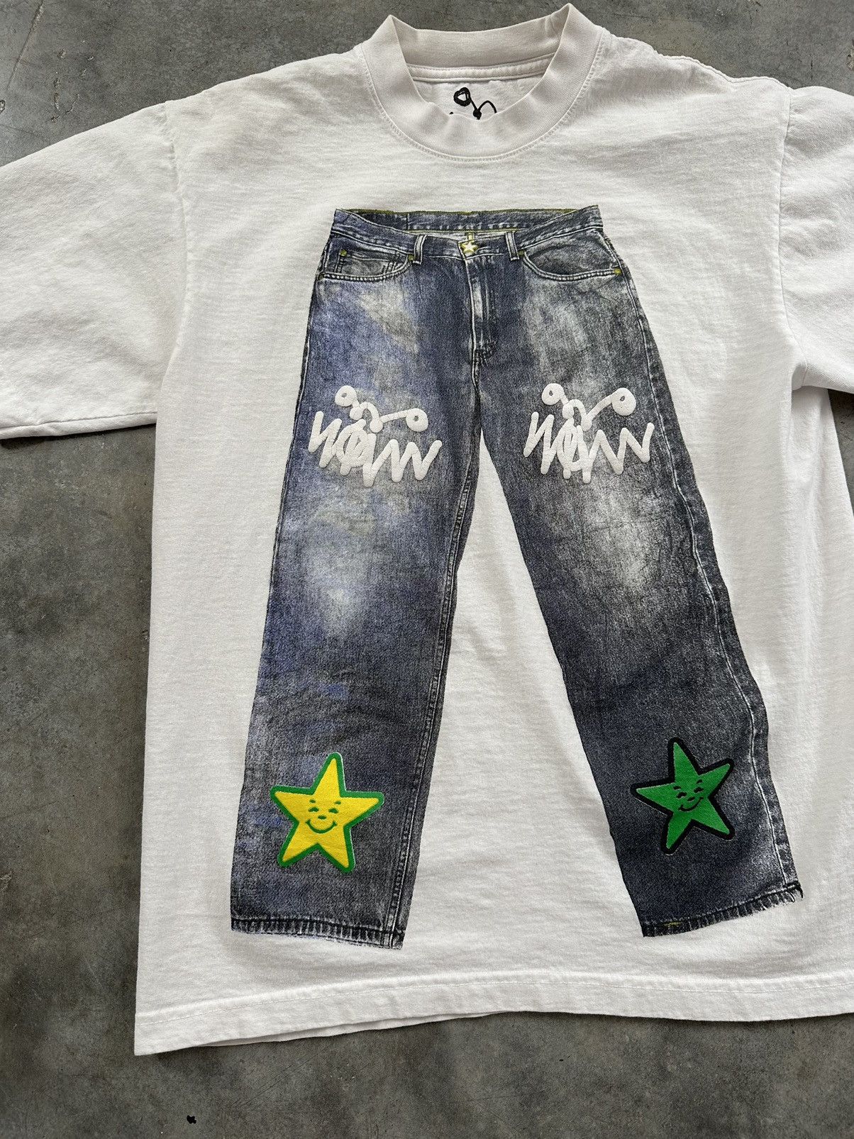 Asspizza Asspizza White Puff Print Jeans Photo Tee Sz. Small 730 Size US S / EU 44-46 / 1 - 2 Thumbnail