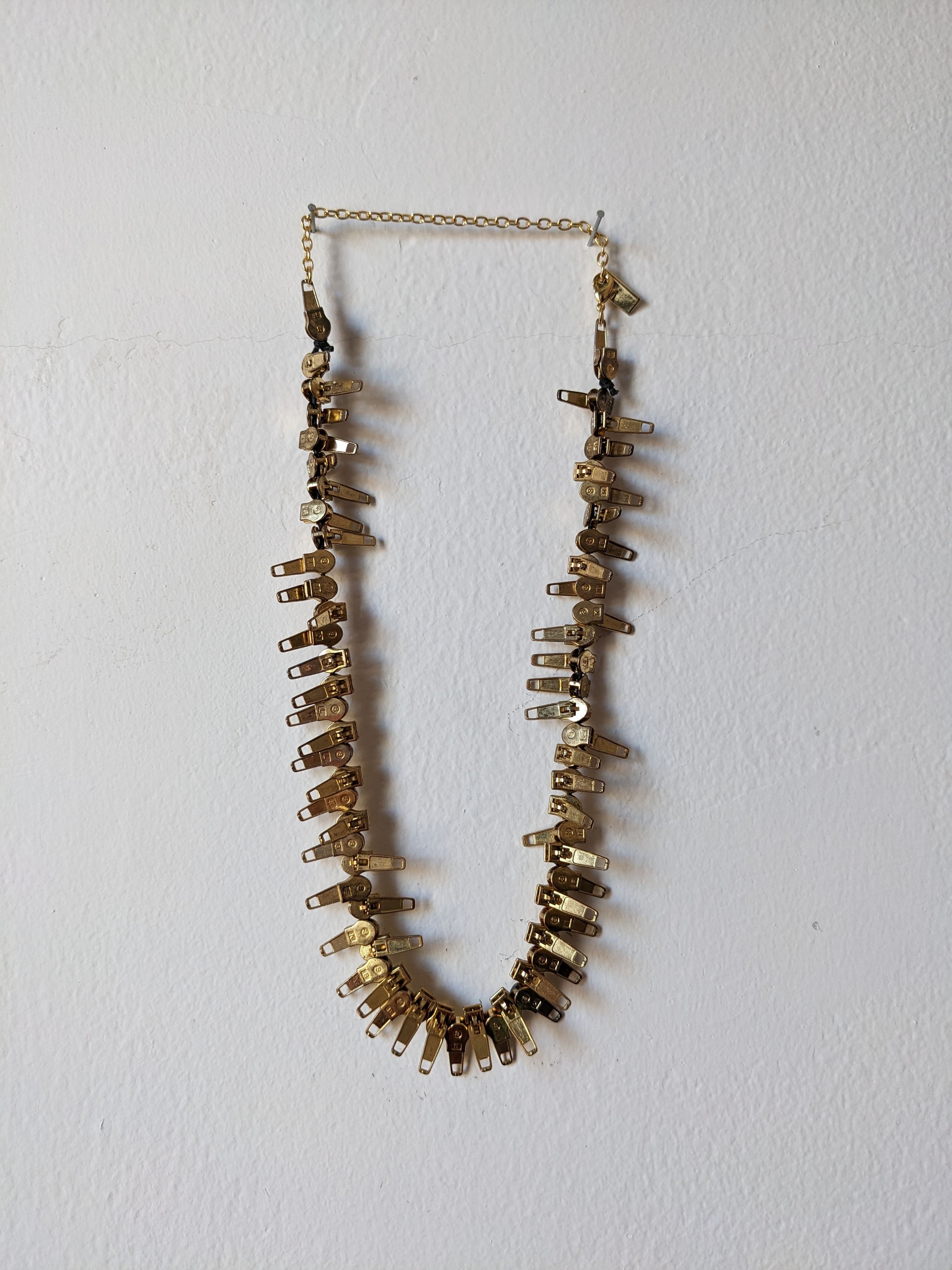SS01 Zipper Punk Spiked Necklace