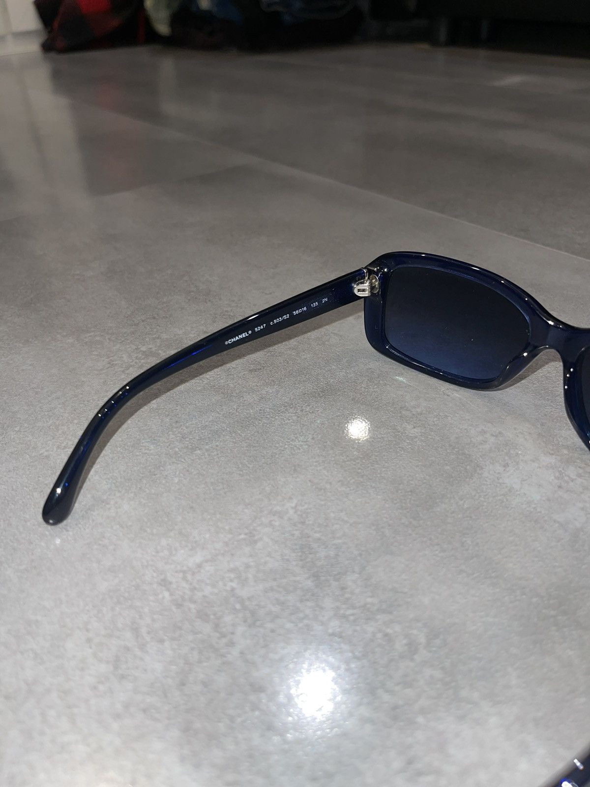 Chanel Chanel 5247 C.503/S2 Dark Blue Sunglasses Size ONE SIZE - 11 Thumbnail