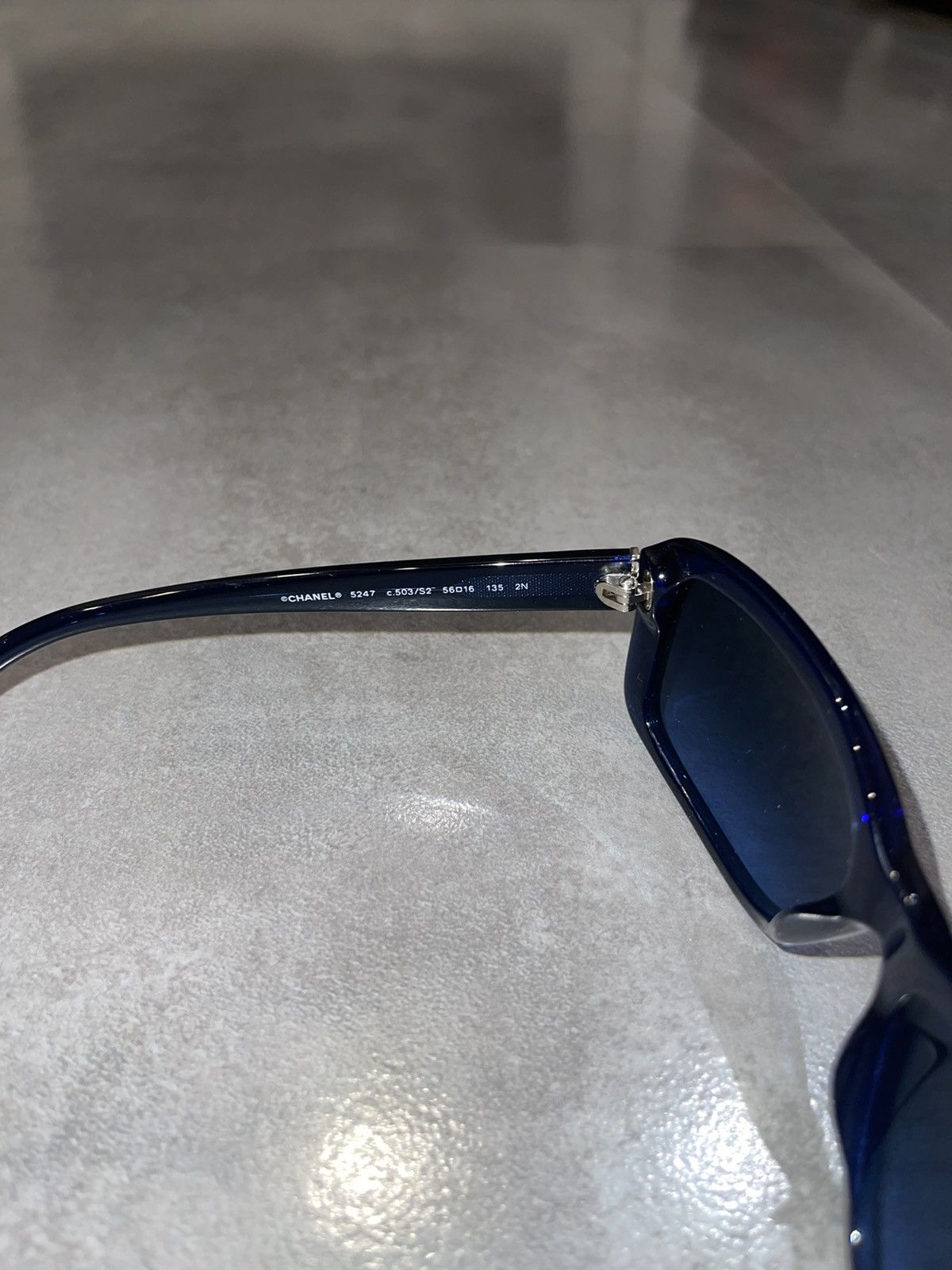 Chanel Chanel 5247 C.503/S2 Dark Blue Sunglasses Size ONE SIZE - 12 Thumbnail