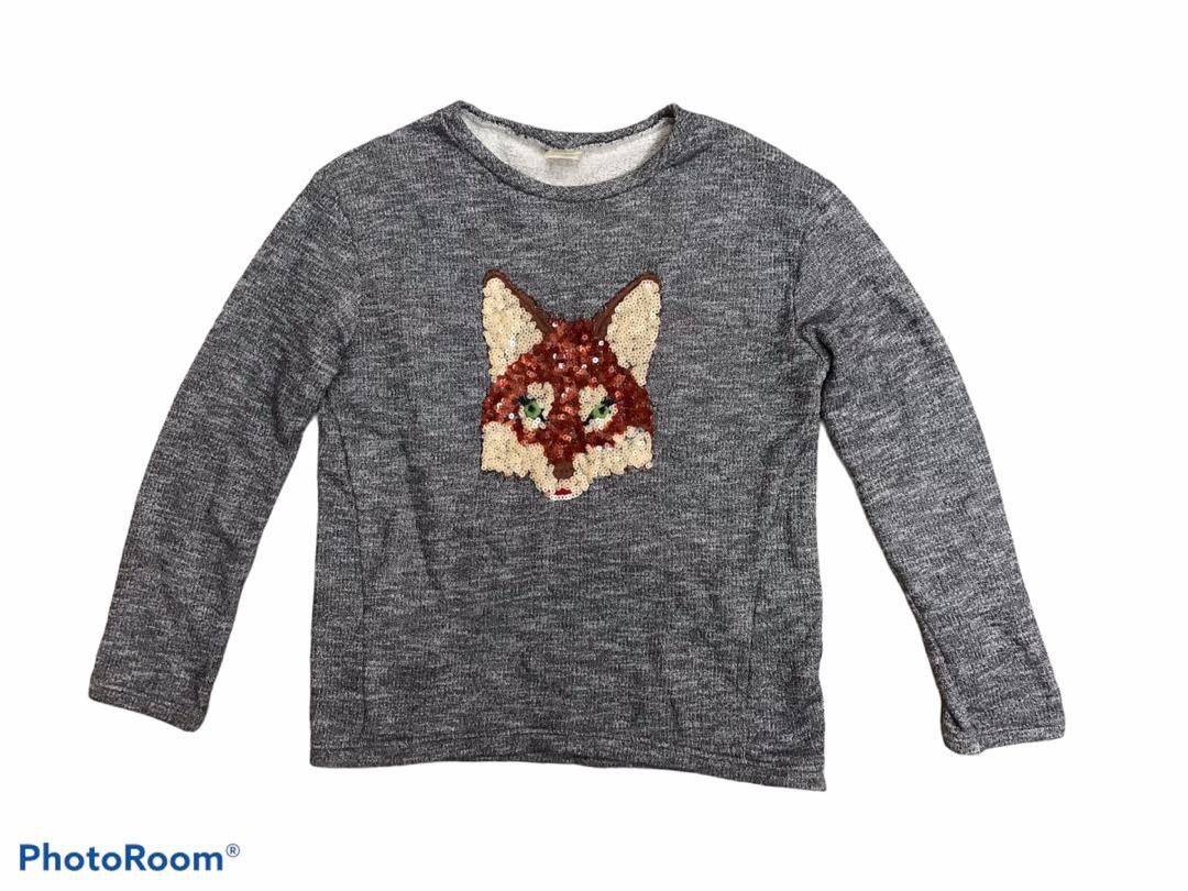 image of Zara Knitwear Wolf Design in Grey, Men's (Size Small)