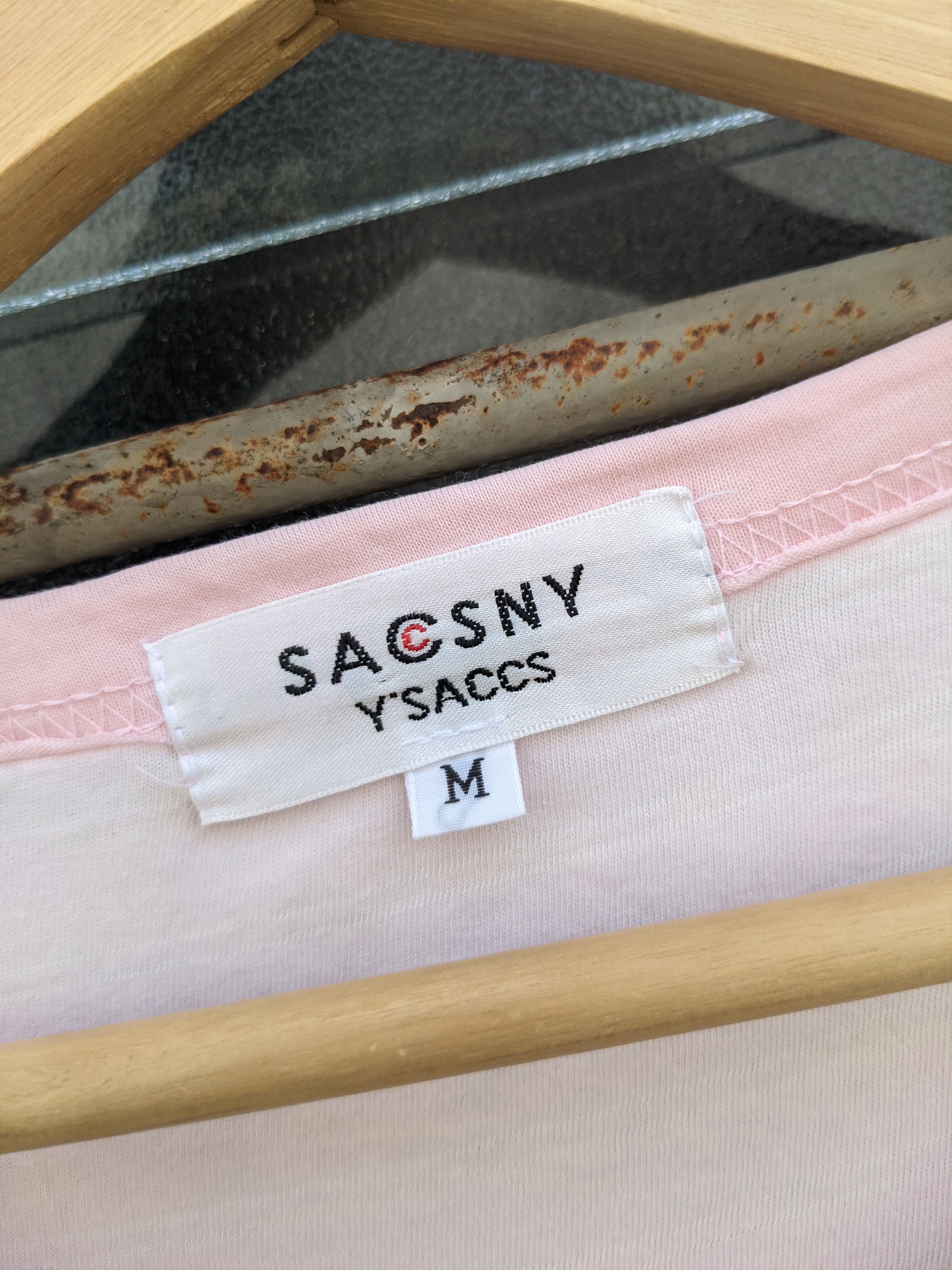 Designer × Yohji Yamamoto ⚡️Steals⚡️ Vintage Y'SACCS Pink Striped Maternity Tshirt Size M / US 6-8 / IT 42-44 - 6 Thumbnail