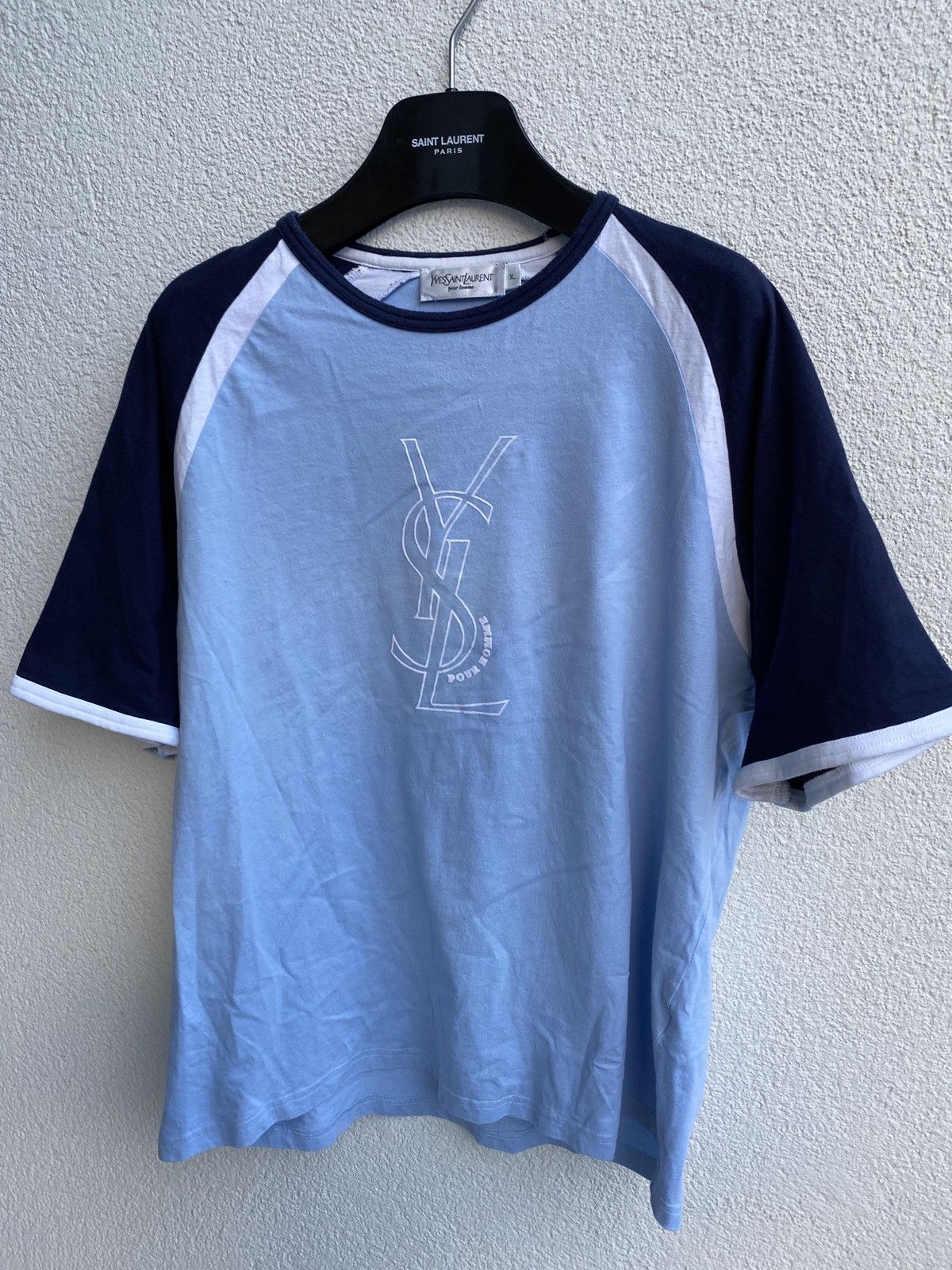 Yves Saint Laurent YSL T-shirt Big Logo Vintage Shirt 90s y2k rare Size US L / EU 52-54 / 3 - 2 Thumbnail