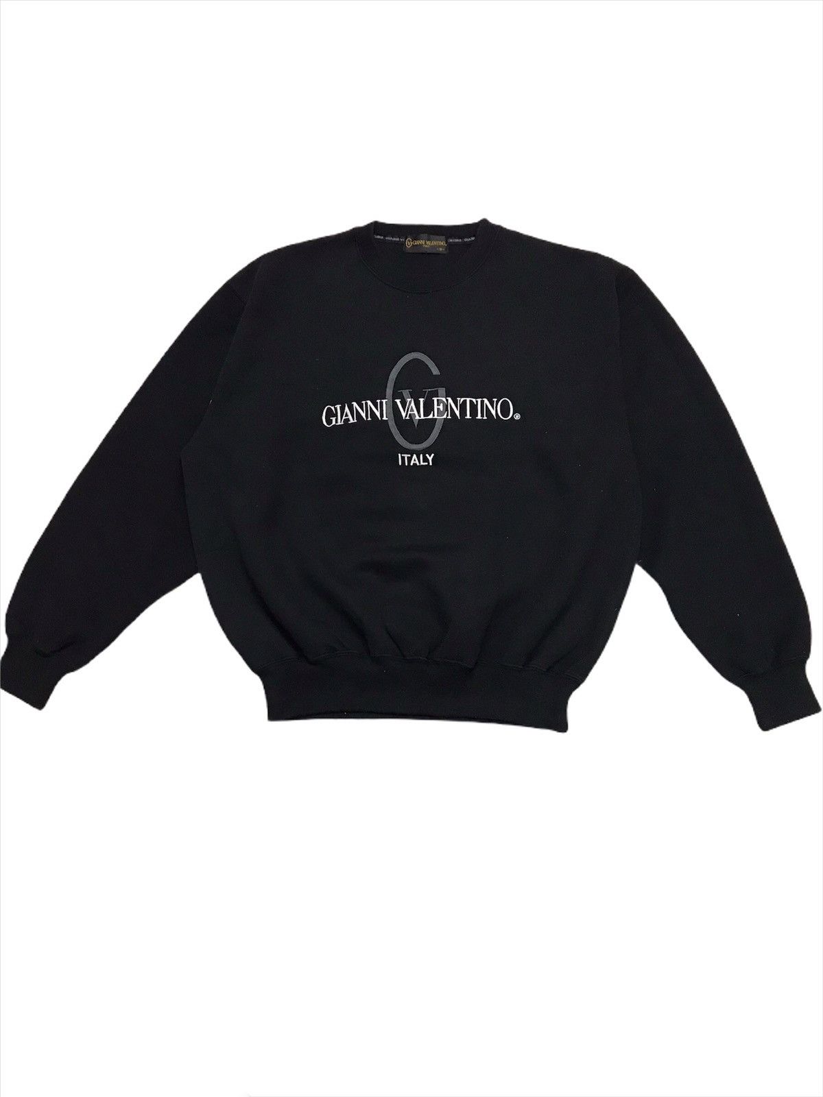 image of Gianni Valentino Italy Embroidered Sweatshirt in Black, Men's (Size Medium)