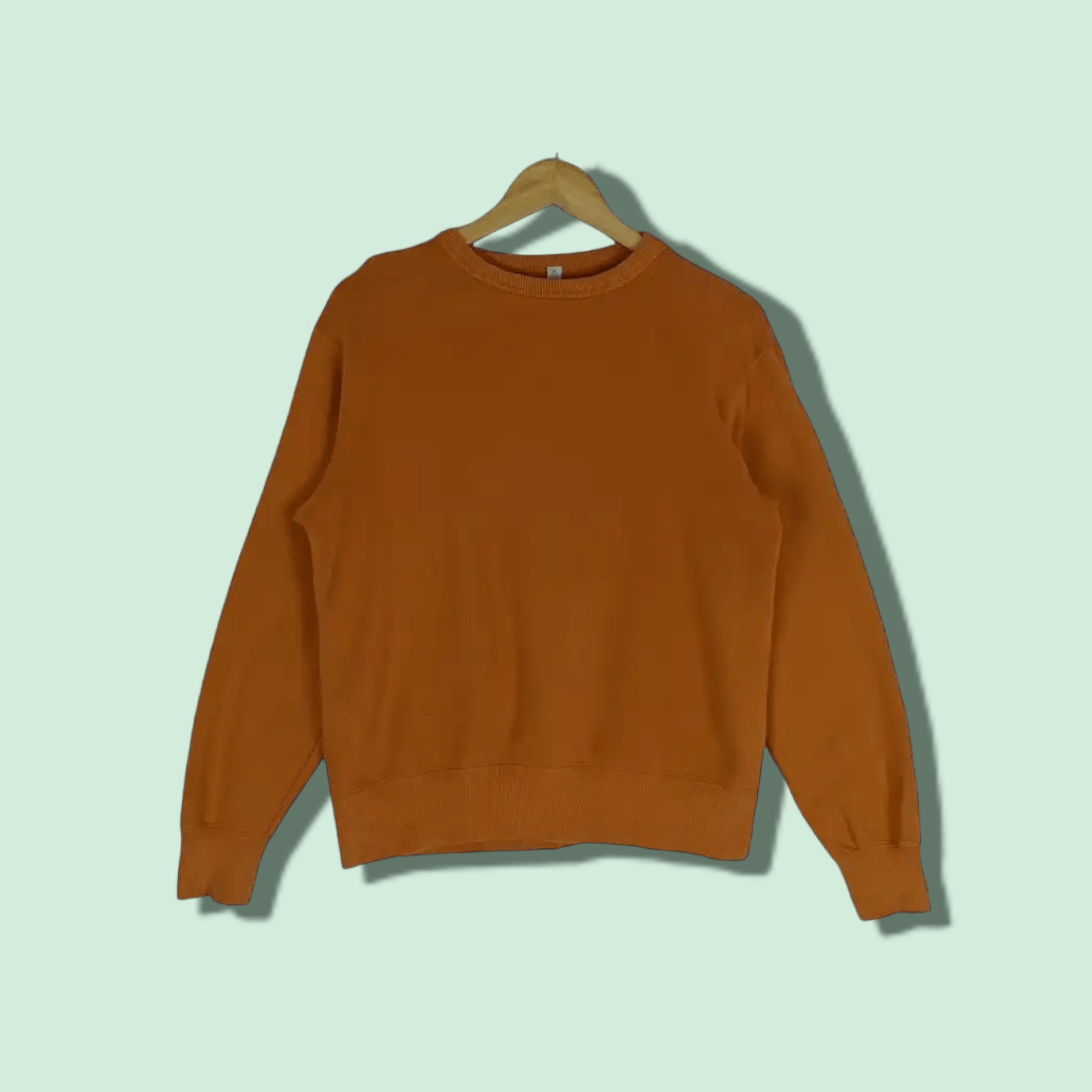 Japanese Brand × Uniqlo Vintage 2000's UNIQLO Orange Plain Jumper Sweatshirt Size US S / EU 44-46 / 1 - 1 Thumbnail