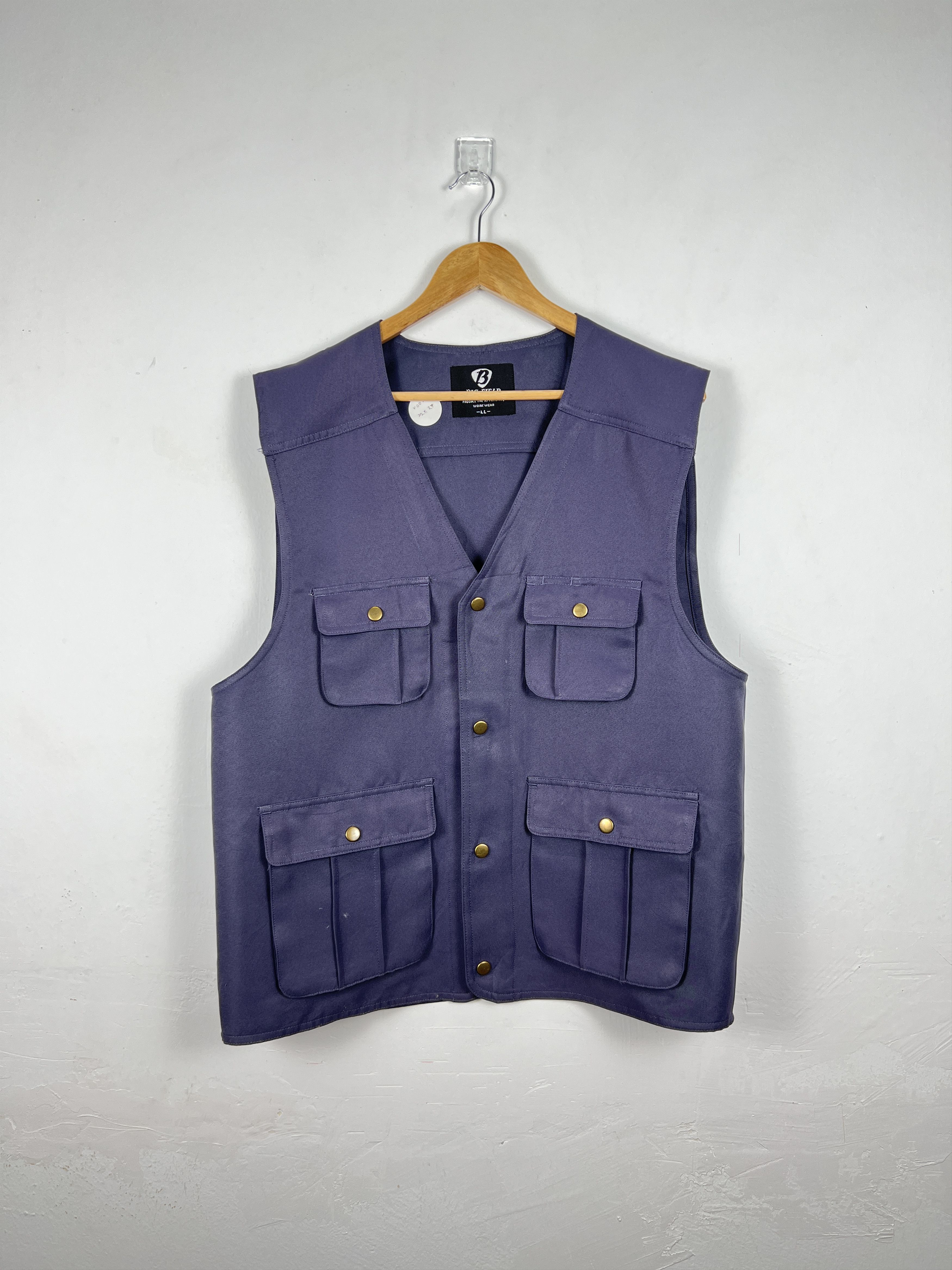image of Vintage 90's Big Field Multi Pocket Tactical Utility Vest in Blue, Men's (Size Large)