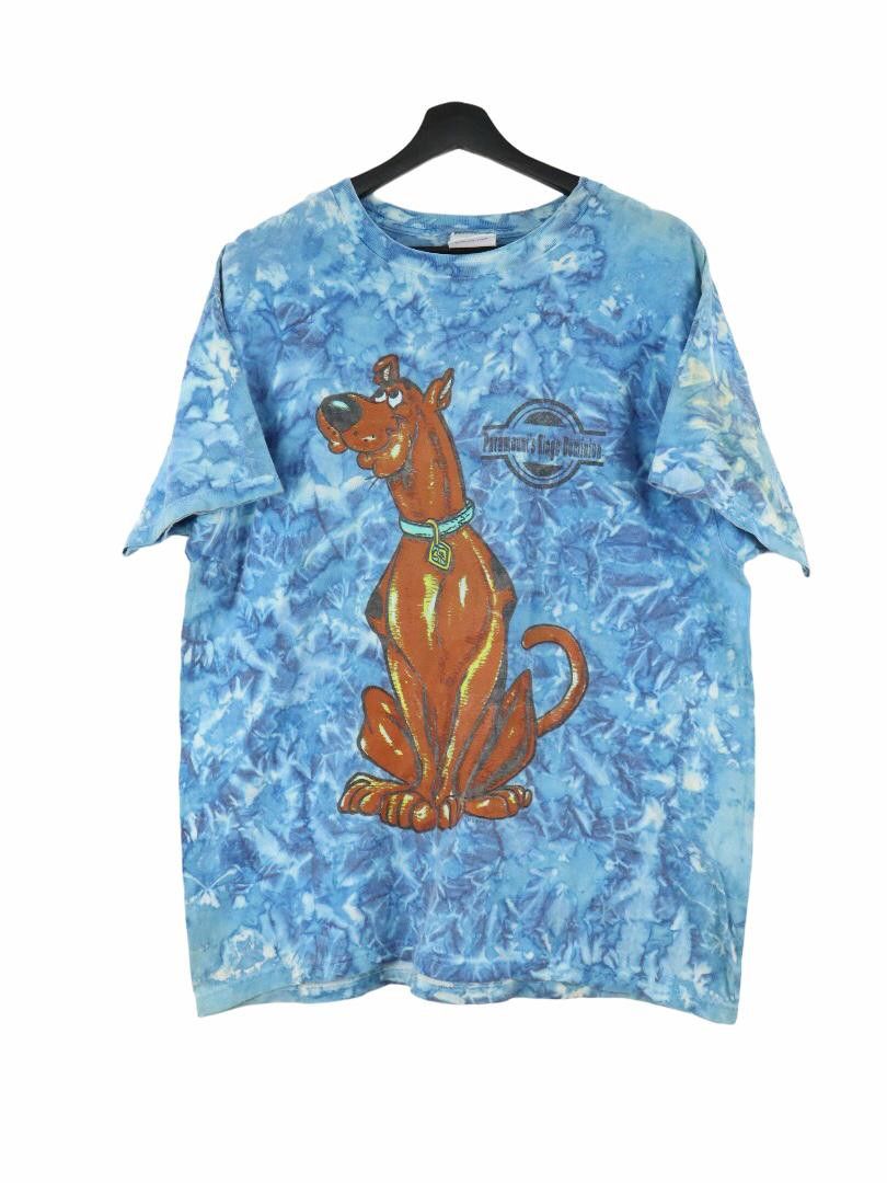 image of Cartoon Network x Movie Vintage 1997 Scooby Doo Paramount Parks Tie Dye 90's Shirt, Men's (Size XL)