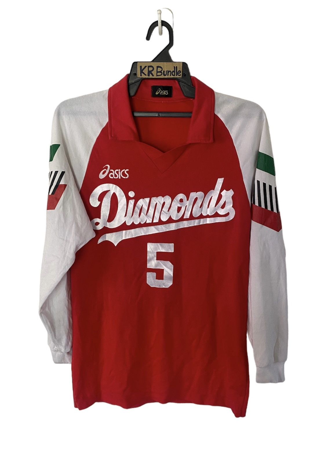 Japanese Brand Vintage Asics Soccer Jersey Number Five Long Sleeve Size US M / EU 48-50 / 2 - 1 Thumbnail
