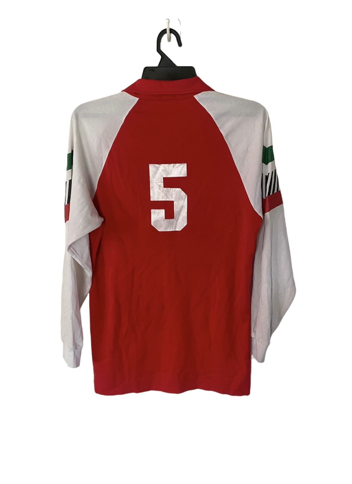 Japanese Brand Vintage Asics Soccer Jersey Number Five Long Sleeve Size US M / EU 48-50 / 2 - 2 Thumbnail