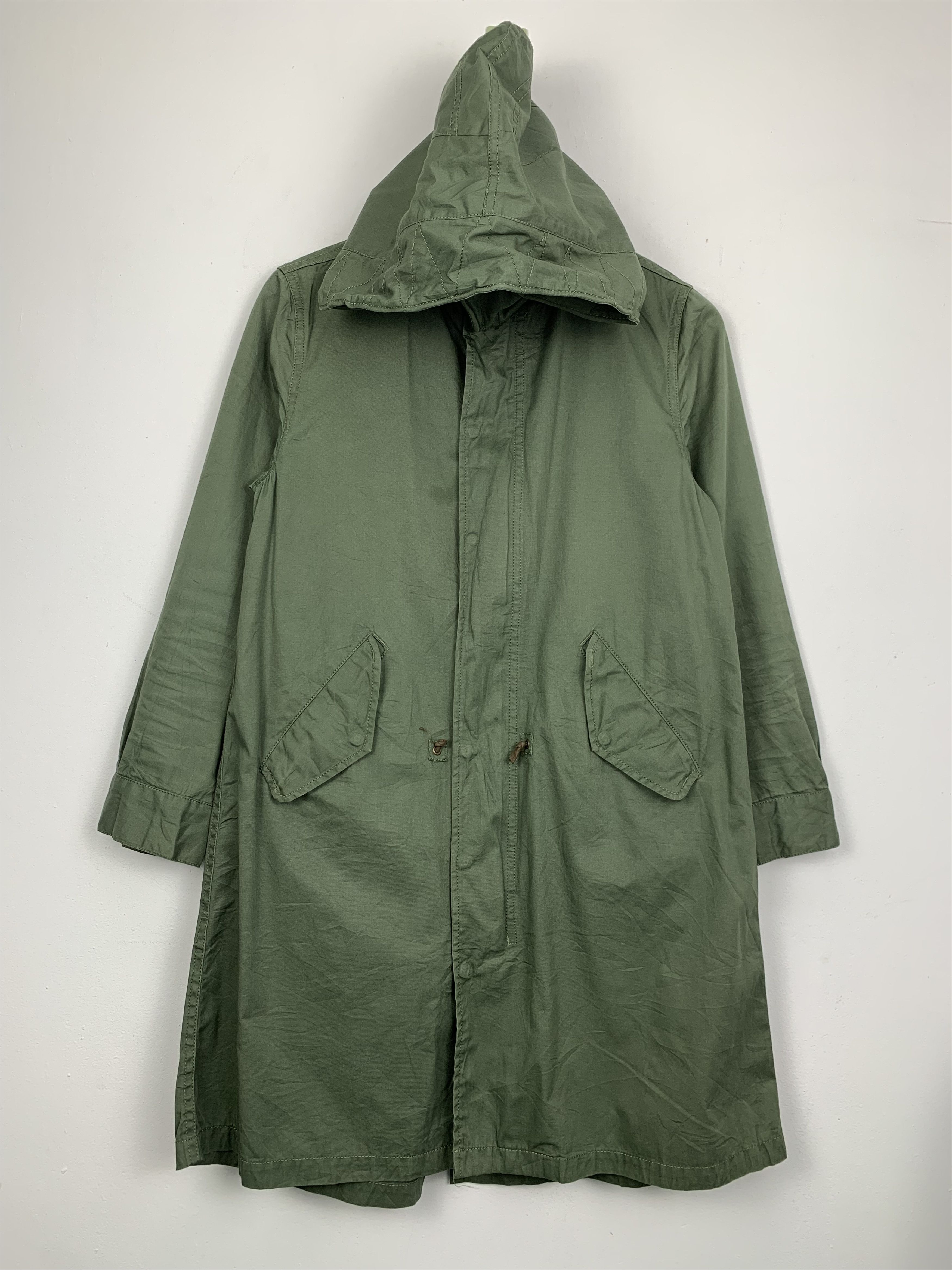 image of Military x Vintage Hoodie Zip Up Parkas Jackets in Miltary Green, Men's (Size XS)