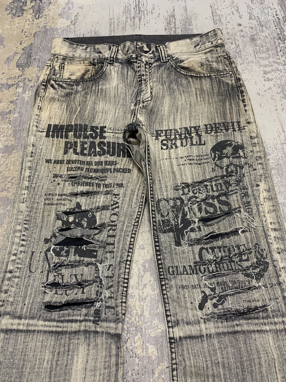 Hysteric Glamour Japanese Brand Ripped Denim Gothic Y2K Jeans 33x32 Size US 33 - 5 Thumbnail