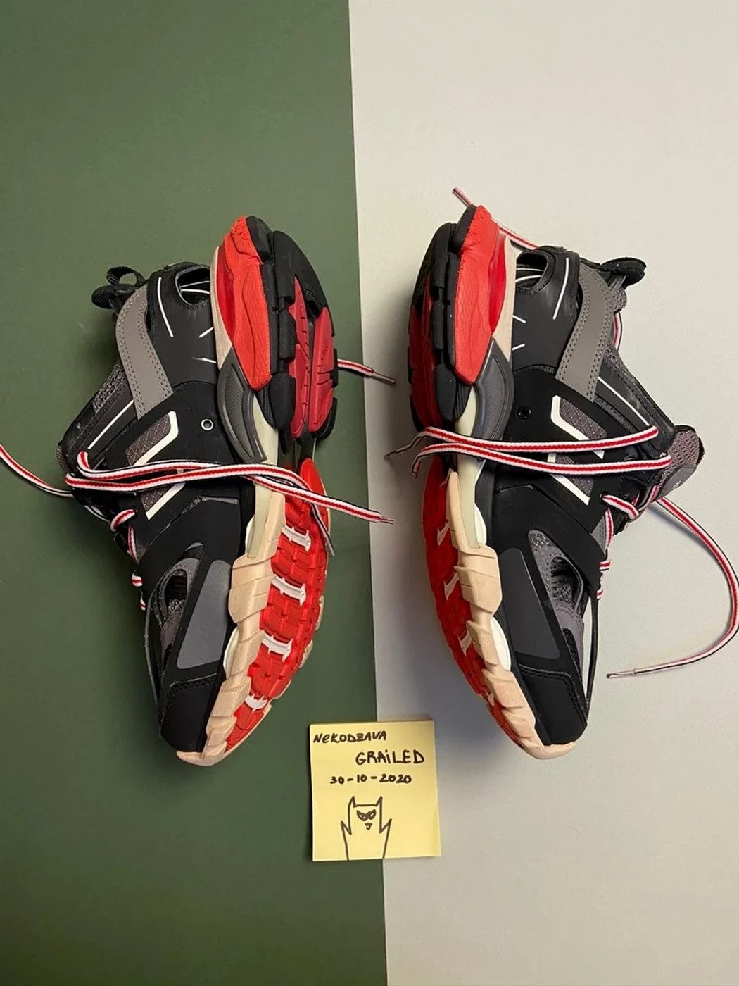Balenciaga Balenciaga Track Black Grey Red Size US 5.5 / EU 38 - 2 Thumbnail