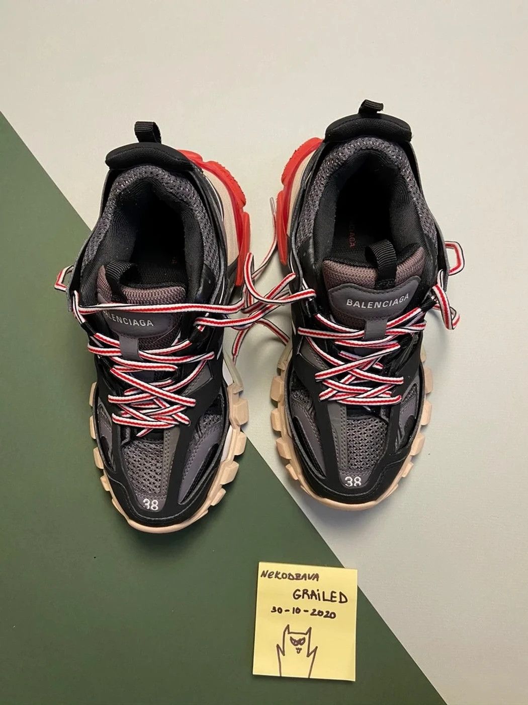 Balenciaga Balenciaga Track Black Grey Red Size US 5.5 / EU 38 - 1 Thumbnail