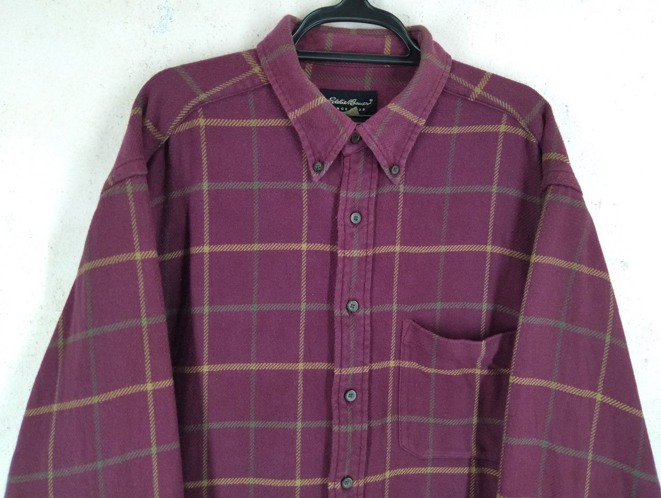 Eddie Bauer × Flannel × Japanese Brand EDDIE BAUER Striped Plaid Thick Flannel Shirt Size US XL / EU 56 / 4 - 2 Thumbnail