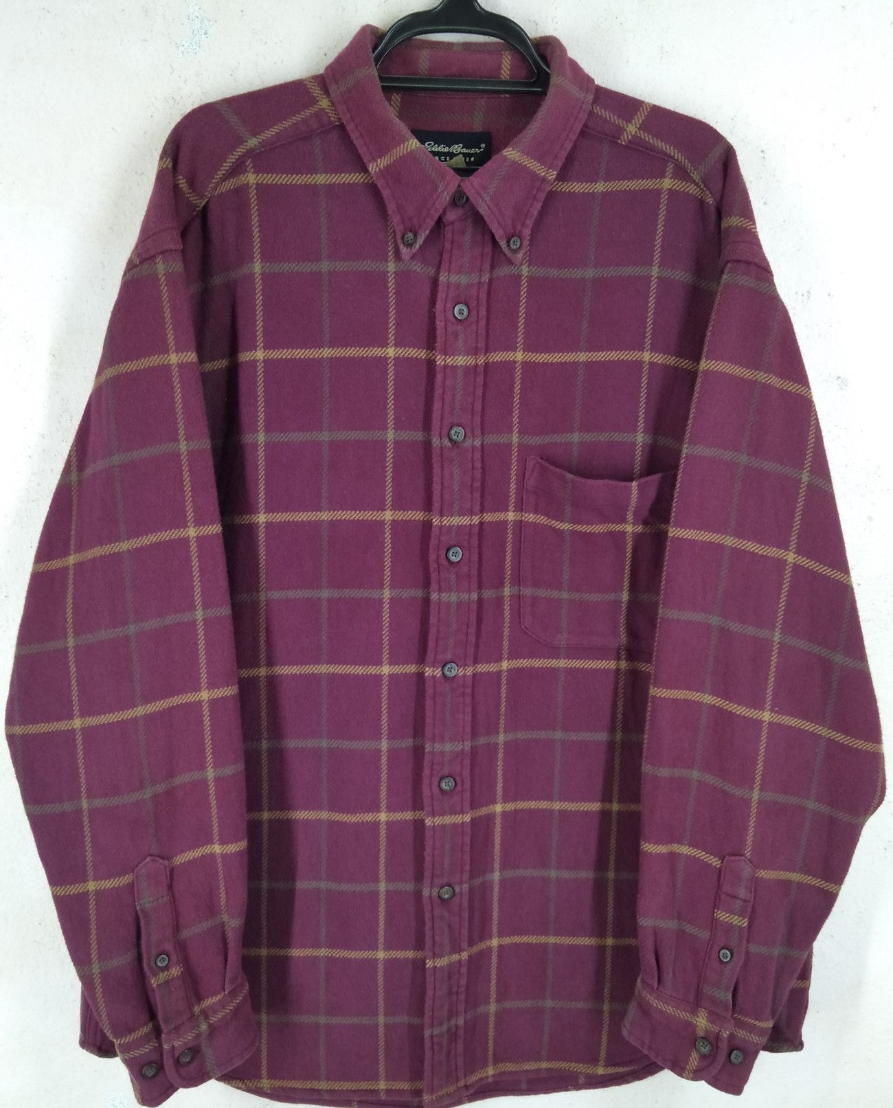 Eddie Bauer × Flannel × Japanese Brand EDDIE BAUER Striped Plaid Thick Flannel Shirt Size US XL / EU 56 / 4 - 1 Thumbnail