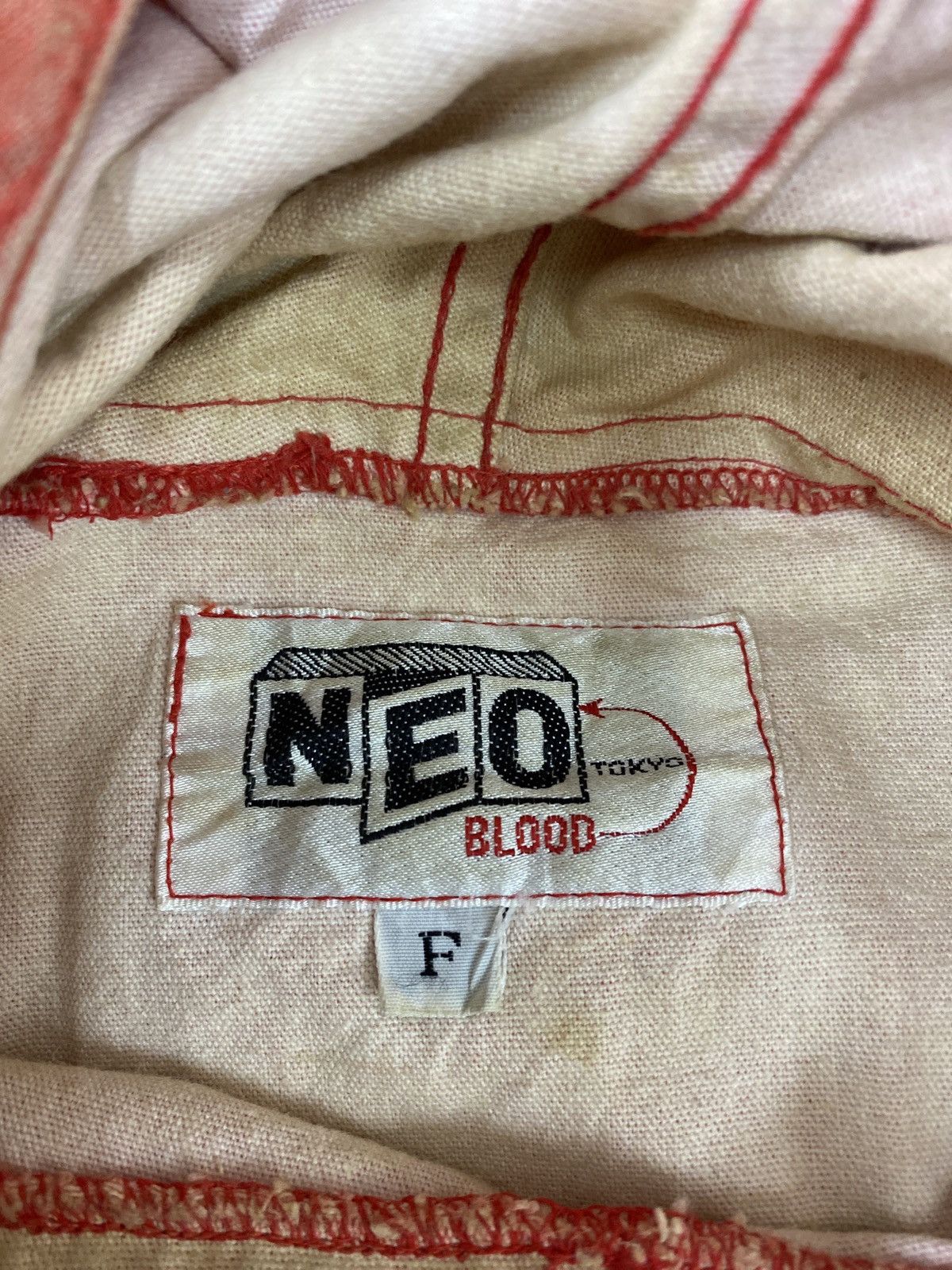 Japanese Brand × Vintage 🔥Vintage blood neo 2 pocket cotton hoodie Size US XL / EU 56 / 4 - 3 Thumbnail