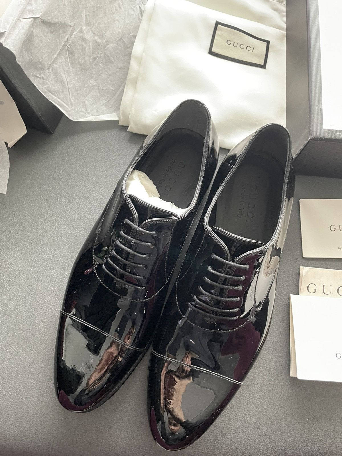 Gucci Iconic Super Runway Gucci Leather Lace up Shoes Size US 8.5 / EU 41-42 - 10 Thumbnail