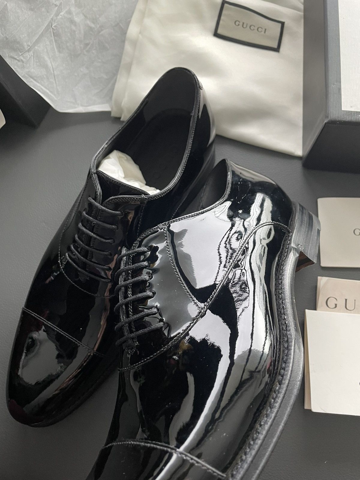 Gucci Iconic Super Runway Gucci Leather Lace up Shoes Size US 8.5 / EU 41-42 - 2 Thumbnail