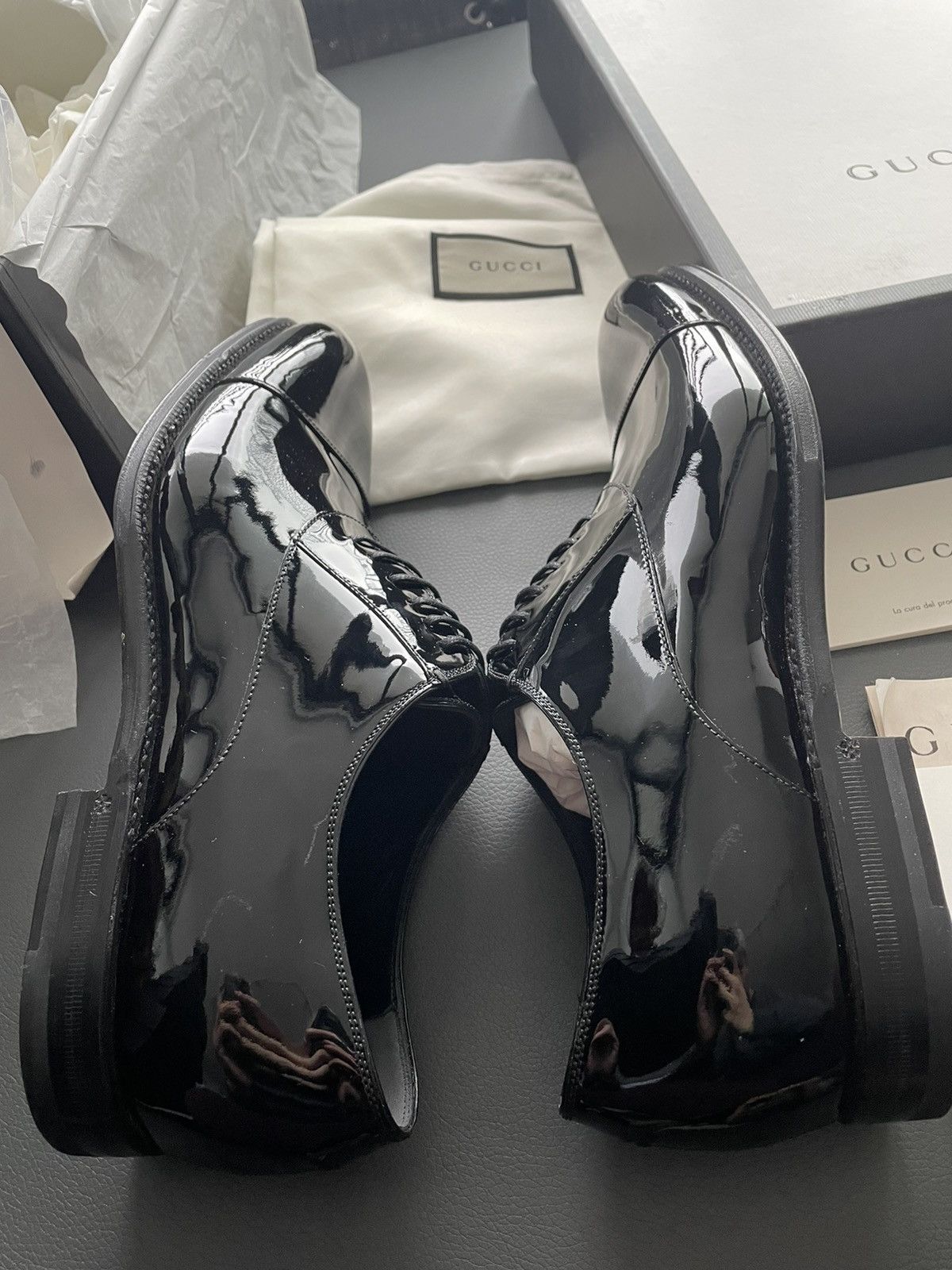 Gucci Iconic Super Runway Gucci Leather Lace up Shoes Size US 8.5 / EU 41-42 - 5 Thumbnail