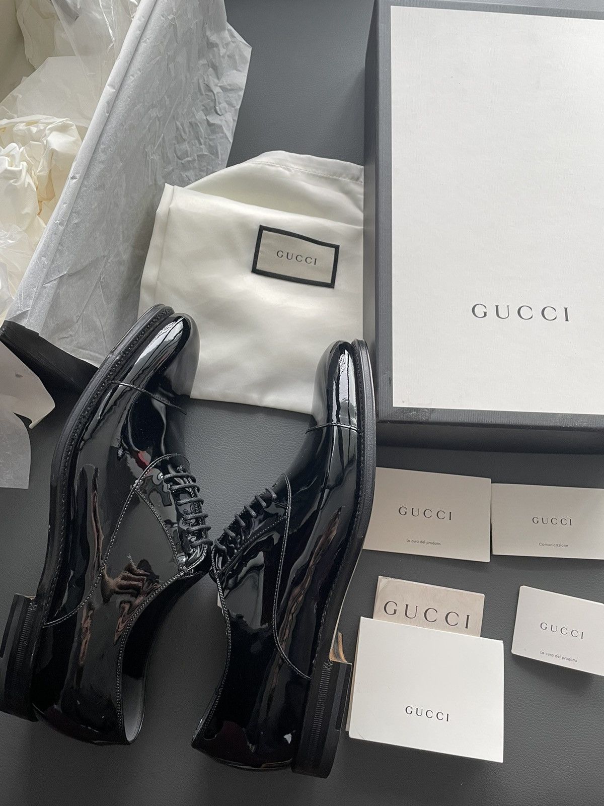 Gucci Iconic Super Runway Gucci Leather Lace up Shoes Size US 8.5 / EU 41-42 - 11 Thumbnail