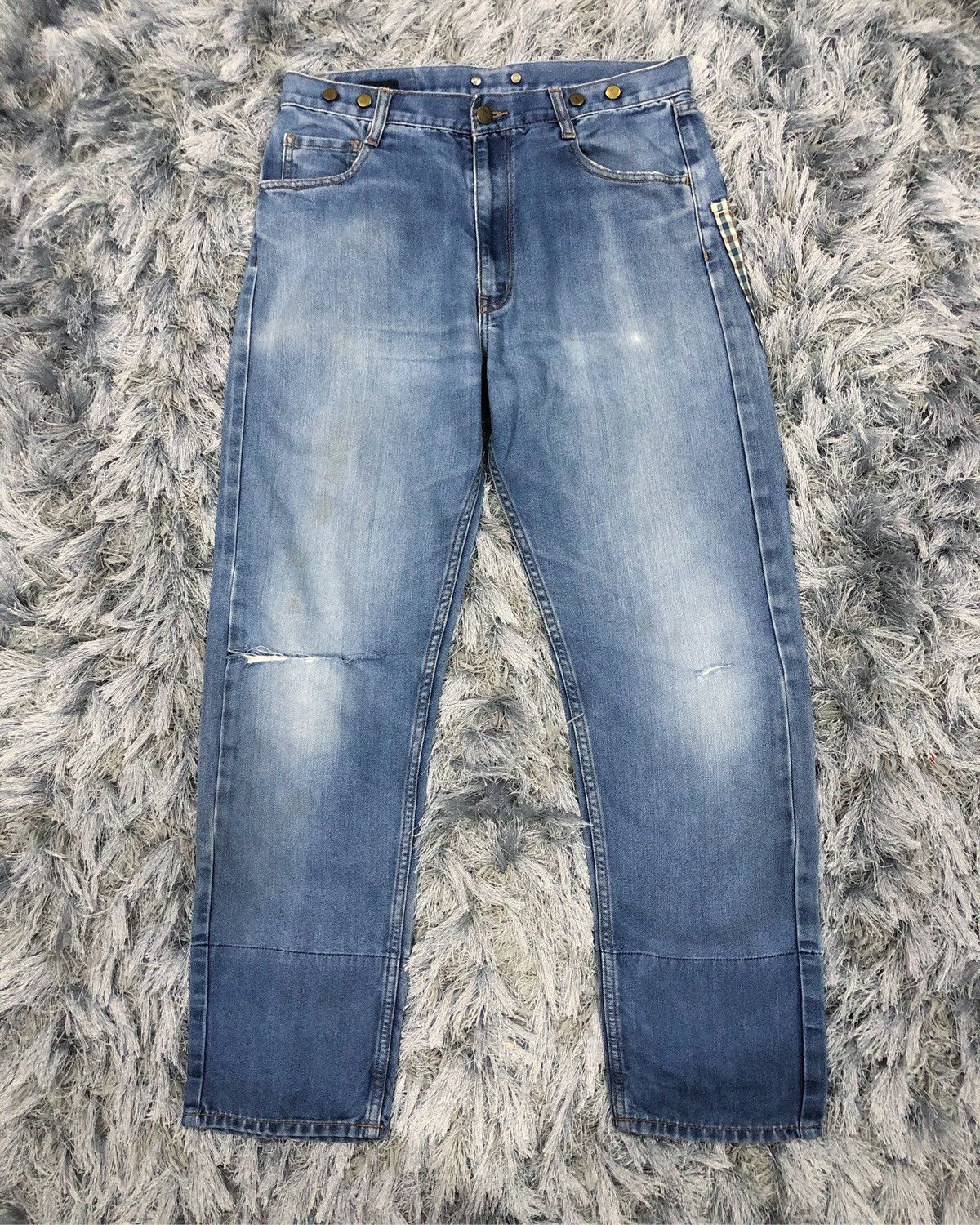 Issey Miyake Rare Ne-net Issey Miyake Patchwork Indigo Dye Denim Jeans Size US 30 / EU 46 - 1 Thumbnail
