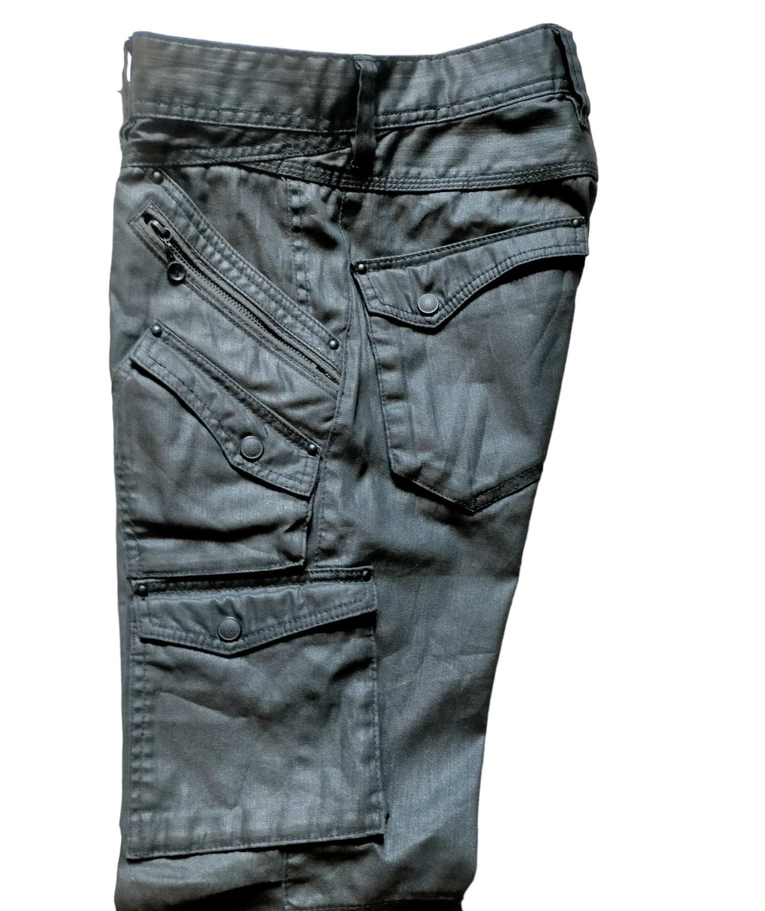 Hysteric Glamour Nicole Club For Men Cargo Black Waxed Jeans Size US 31 - 6 Thumbnail