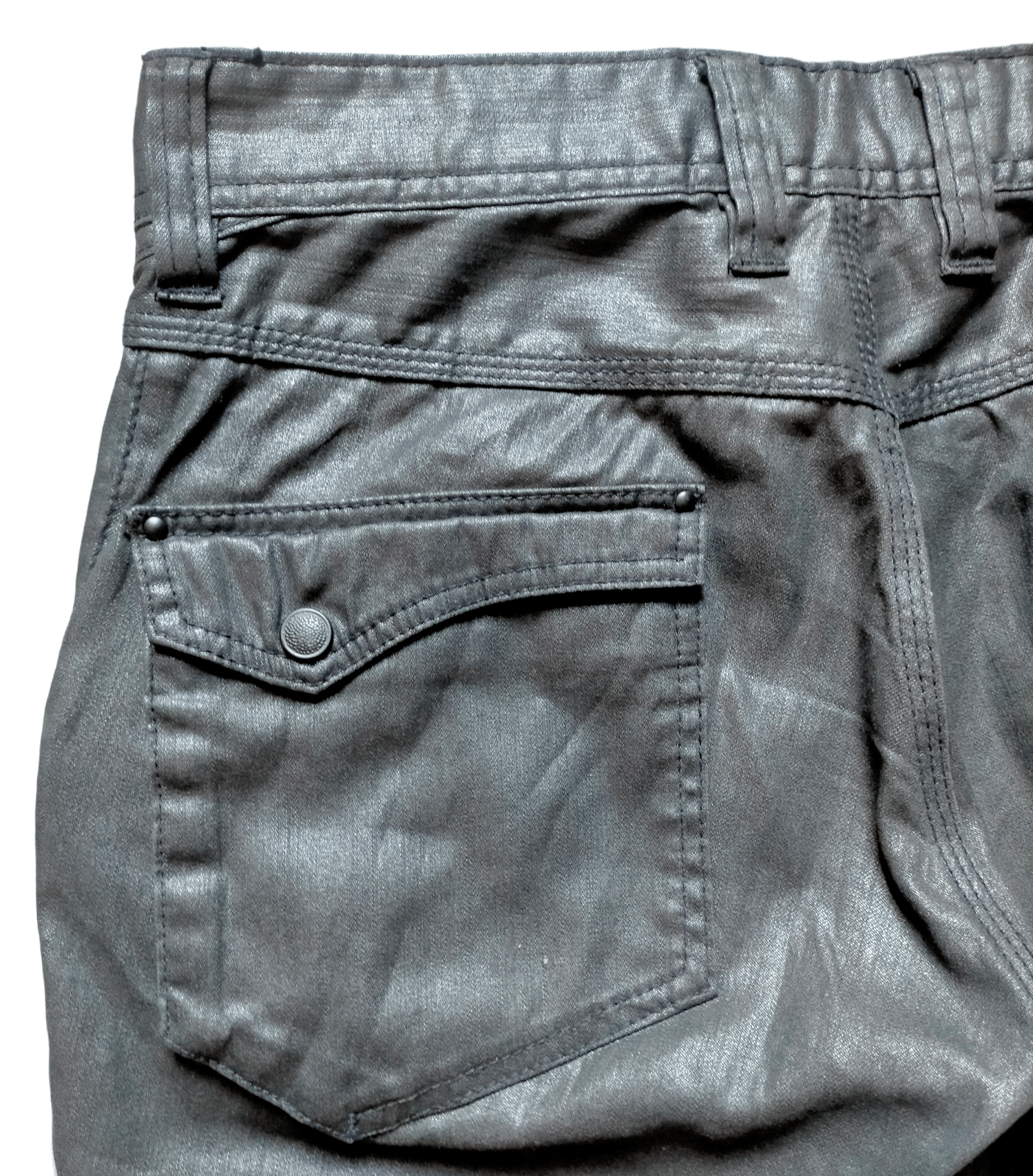 Hysteric Glamour Nicole Club For Men Cargo Black Waxed Jeans Size US 31 - 12 Thumbnail