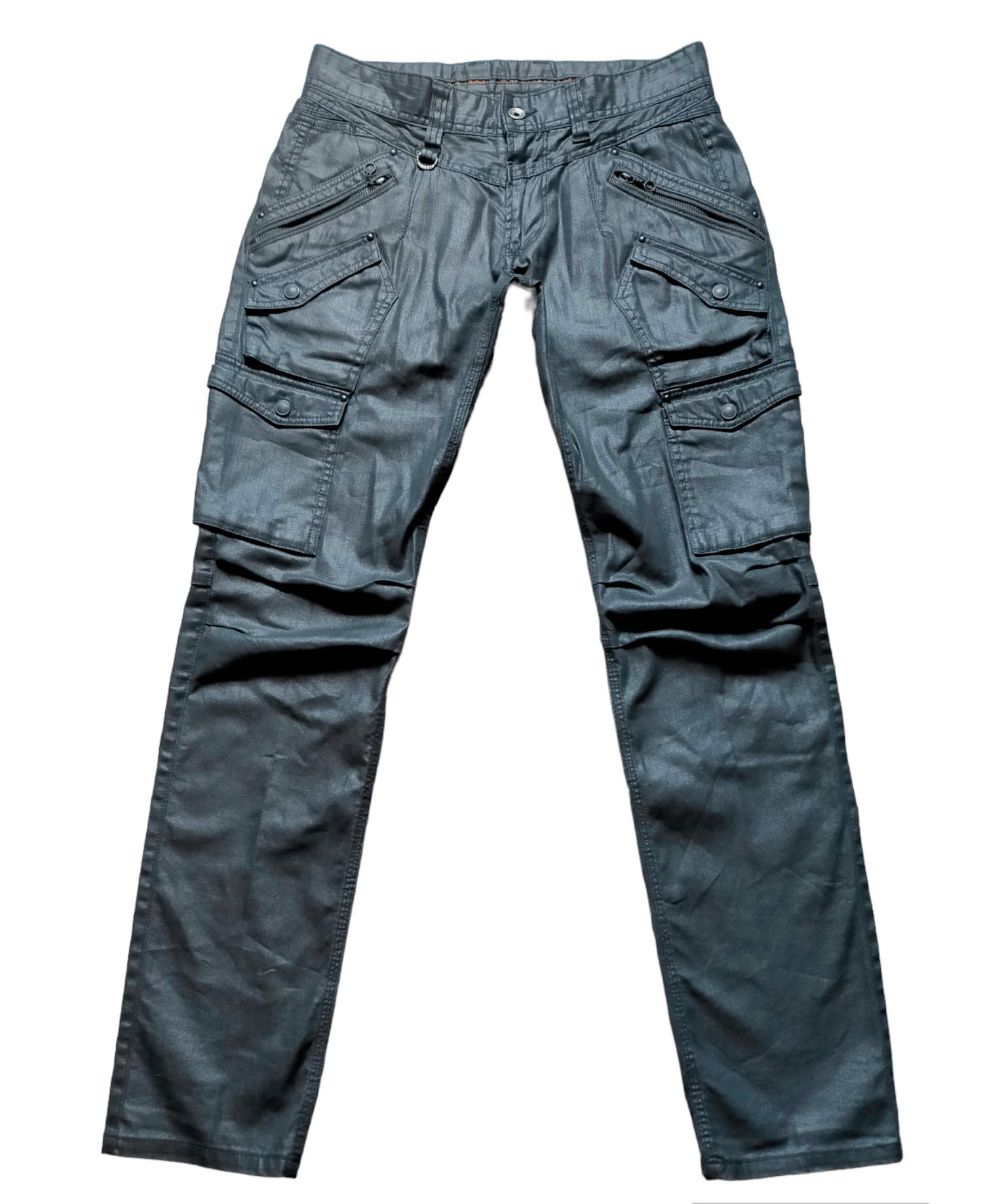 Hysteric Glamour Nicole Club For Men Cargo Black Waxed Jeans Size US 31 - 2 Thumbnail