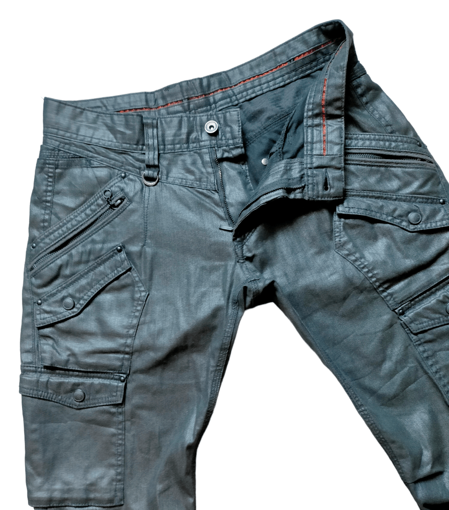 Hysteric Glamour Nicole Club For Men Cargo Black Waxed Jeans Size US 31 - 5 Thumbnail