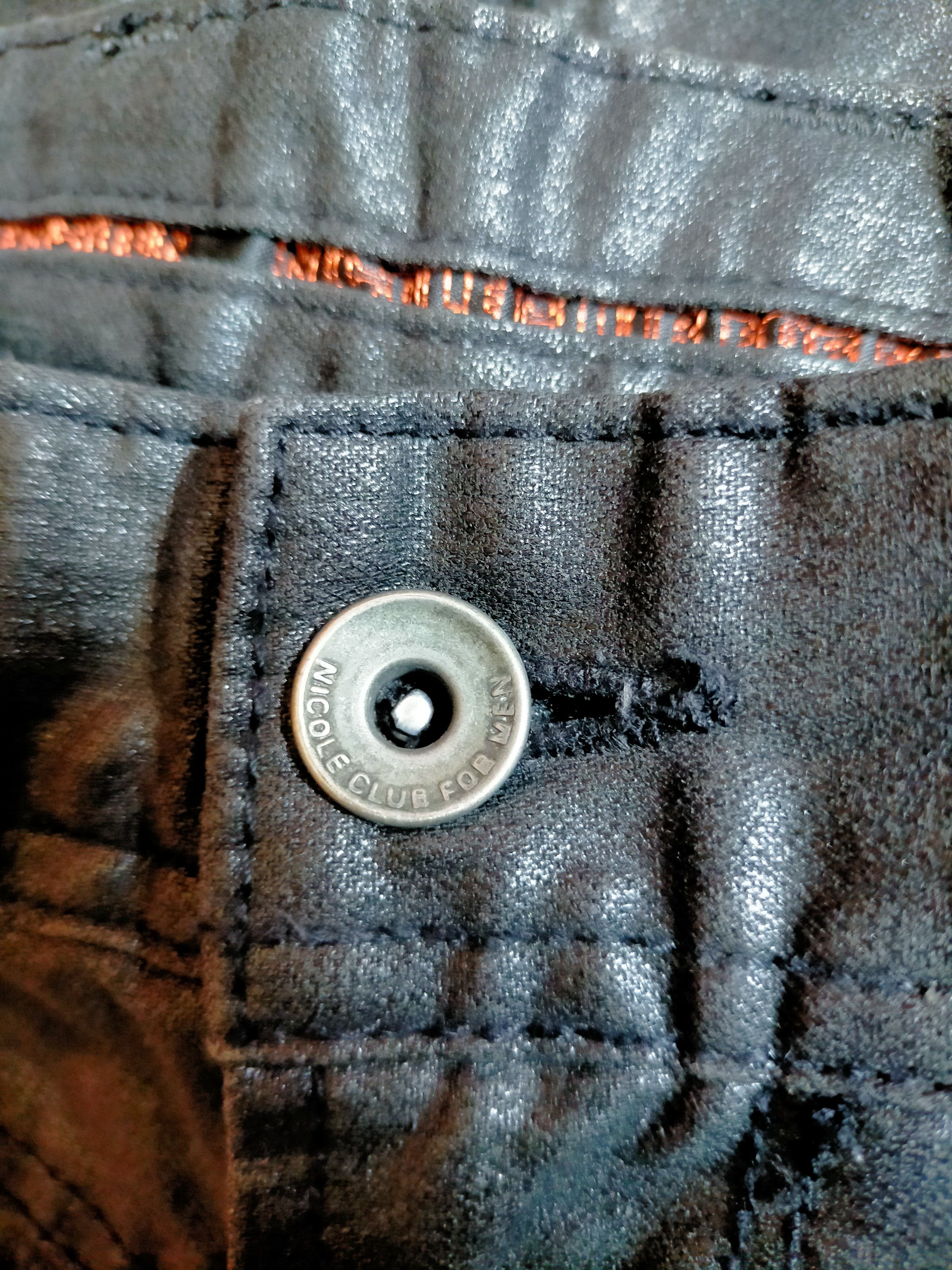 Hysteric Glamour Nicole Club For Men Cargo Black Waxed Jeans Size US 31 - 16 Thumbnail